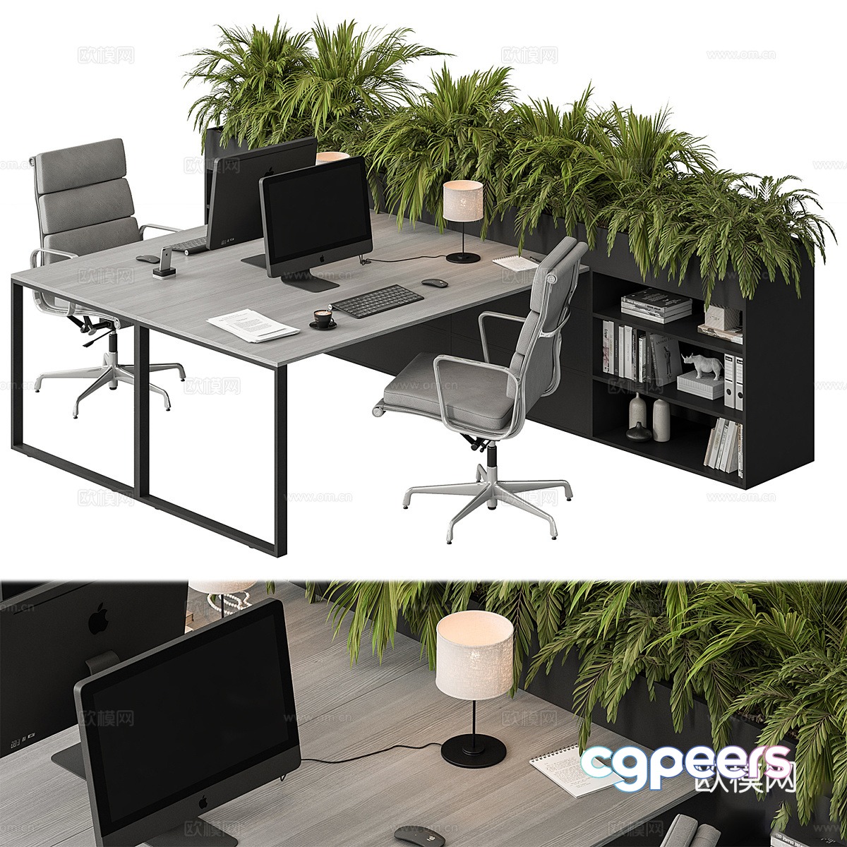 Modern minimalist office desk and chair combination 3D model Modern minimalist office desk and chair combination 3D model