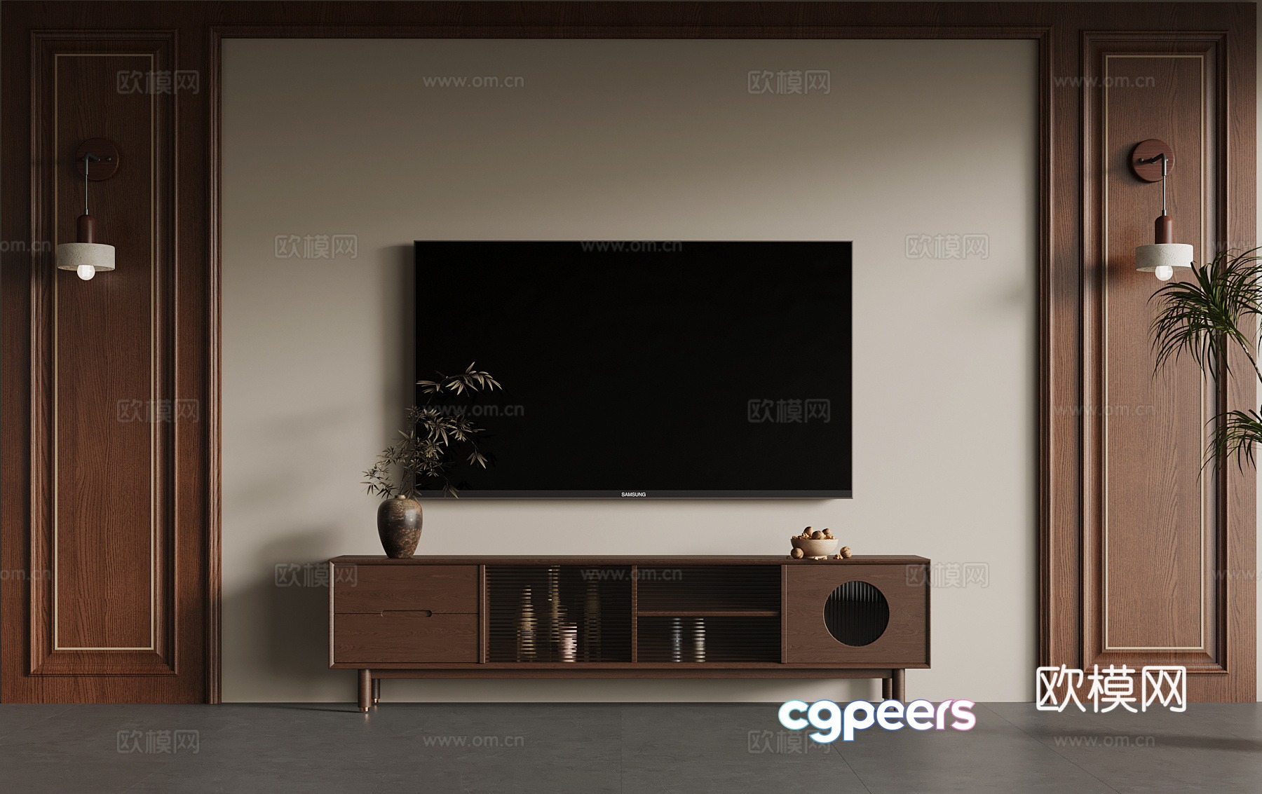 TV cabinet new Chinese TV cabinet 3D model TV cabinet new Chinese TV cabinet 3D model