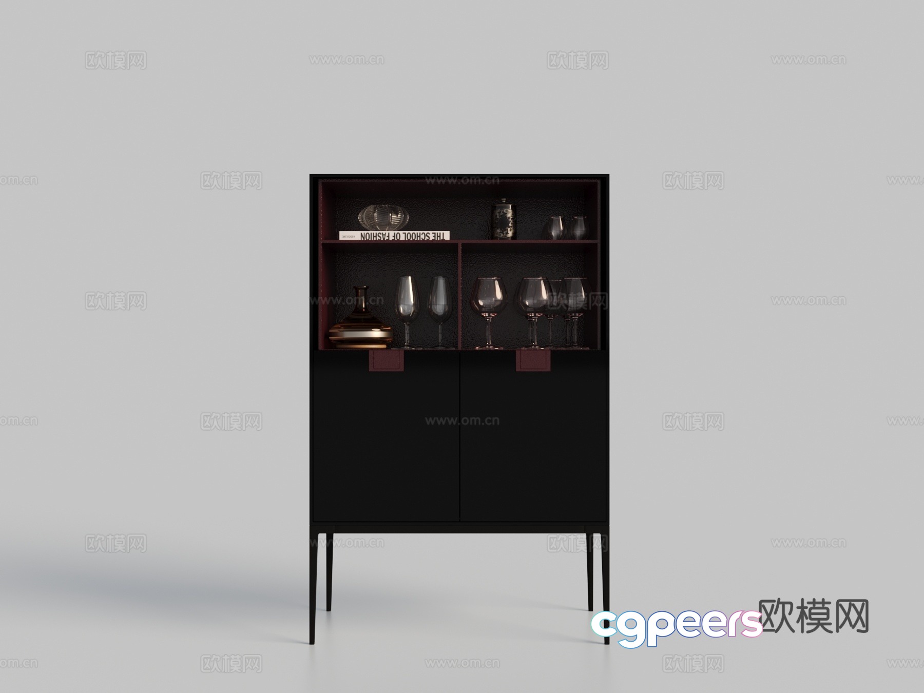 Modern sideboard sideboard cup 3d model Modern sideboard sideboard cup 3d model