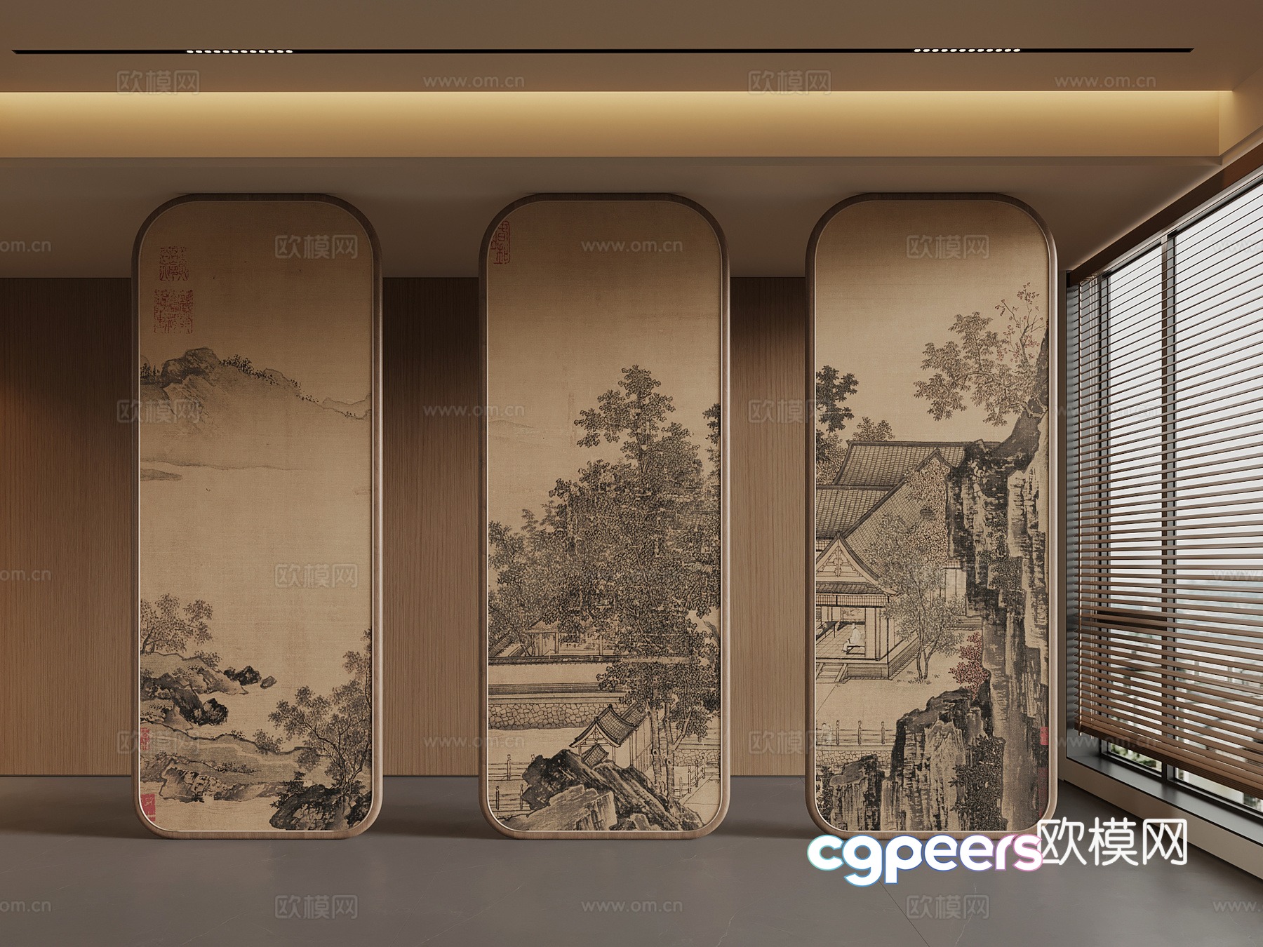 New Chinese partition 3D model New Chinese partition 3D model