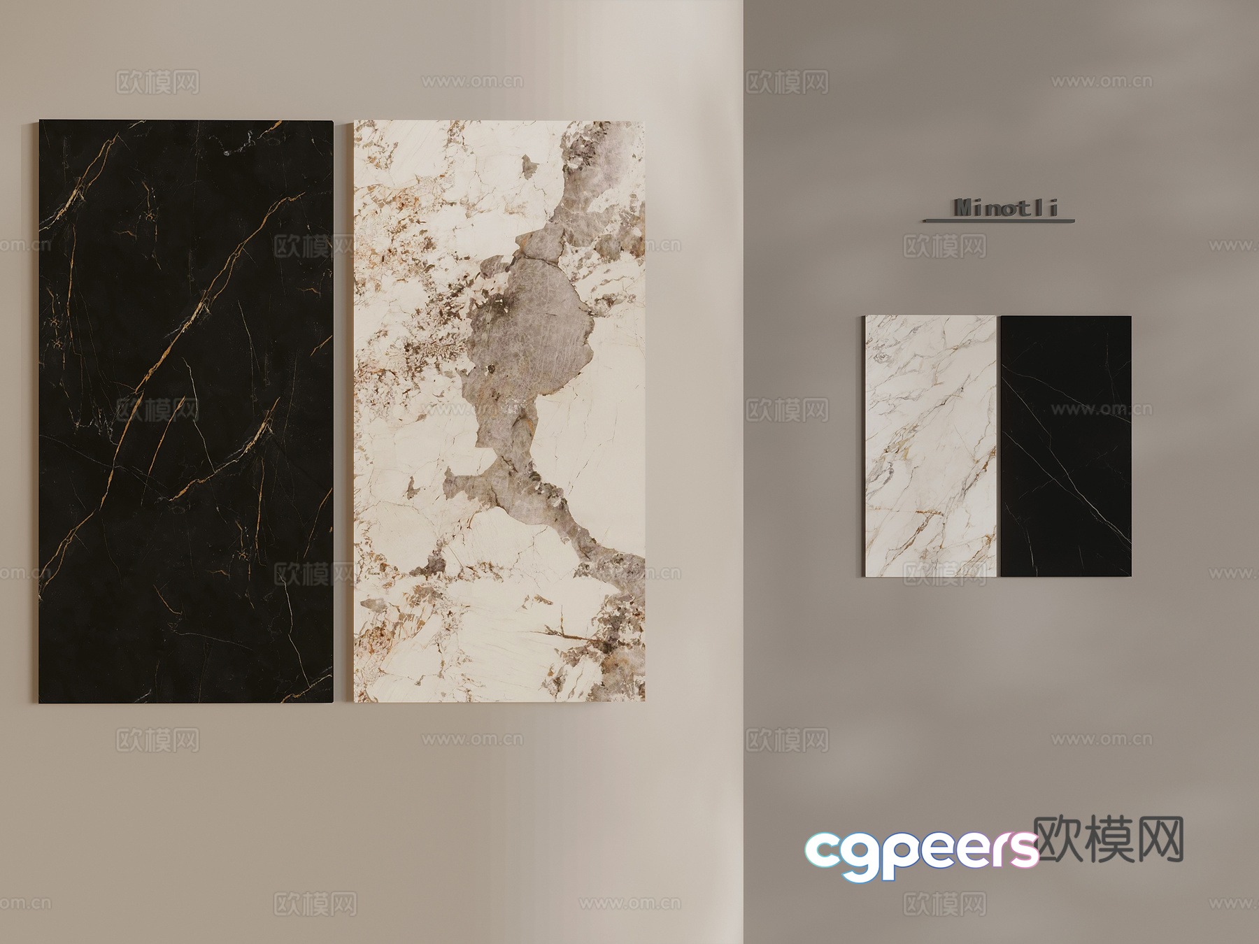 Modern translucent stone background wall 3d model Modern translucent stone background wall 3d model