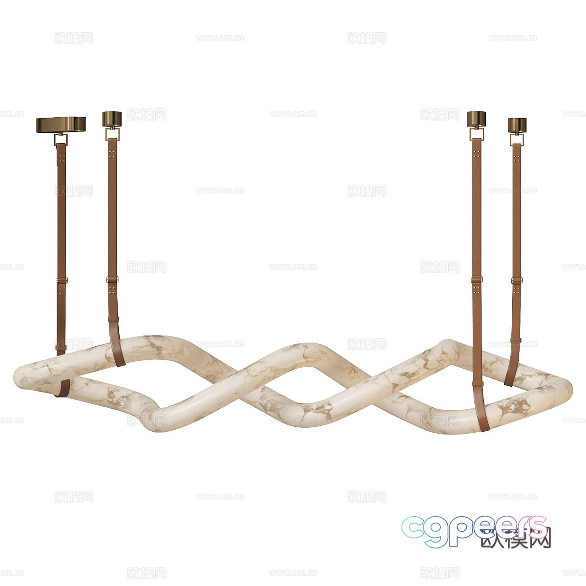Modern Italian light luxury translucent stone decorative chandelier 3D model Modern Italian light luxury translucent stone decorative chandelier 3D model