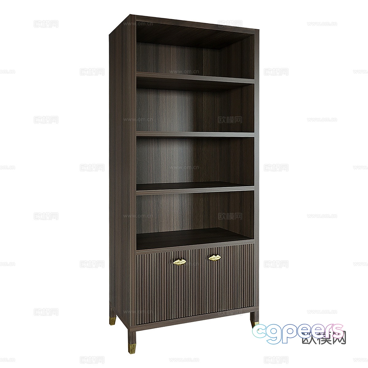 Modern Italian solid wood finished bookcase 3D model Modern Italian solid wood finished bookcase 3D model