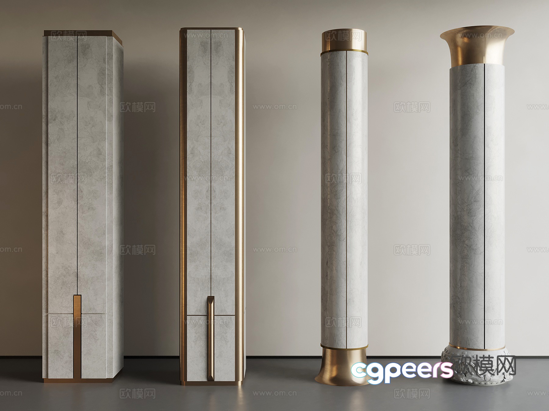 Modern cement modeling column 3D model Modern cement modeling column 3D model