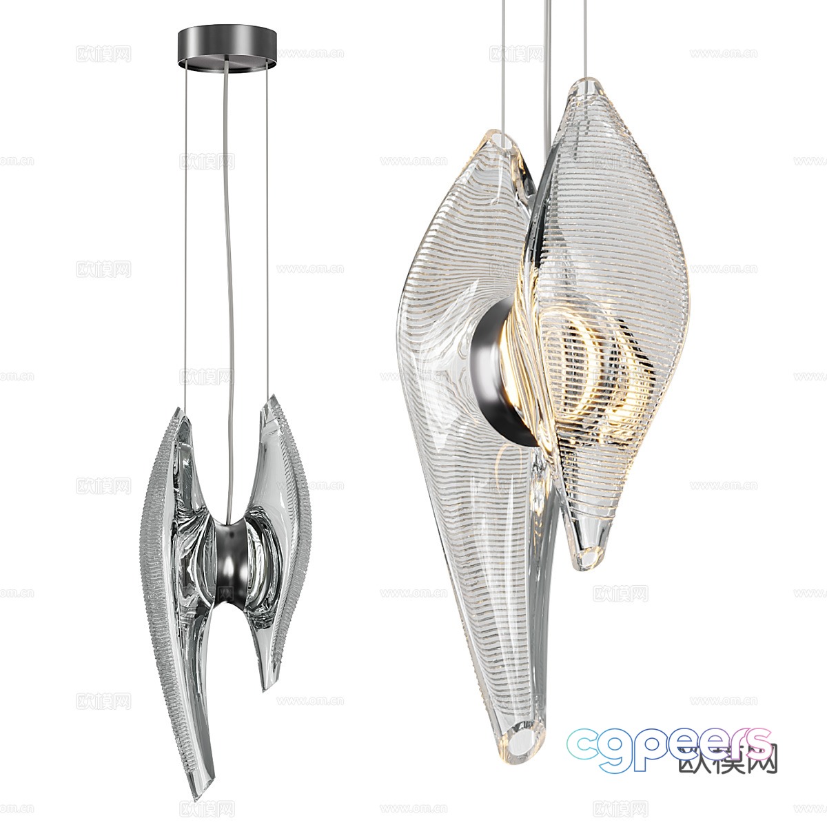 Modern light luxury metal glass decorative hanging line light 3d model Modern light luxury metal glass decorative hanging line light 3d model