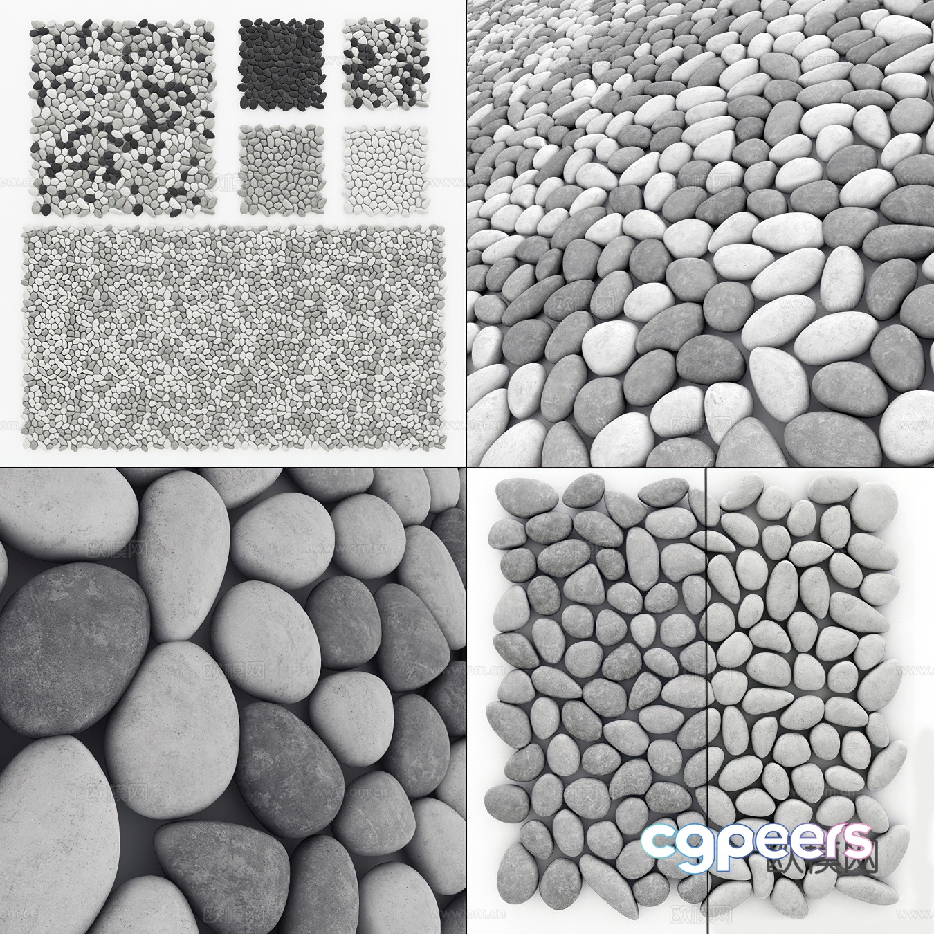 Modern pebbles Landscape Stone Sketch 3D Model Modern pebbles Landscape Stone Sketch 3D Model