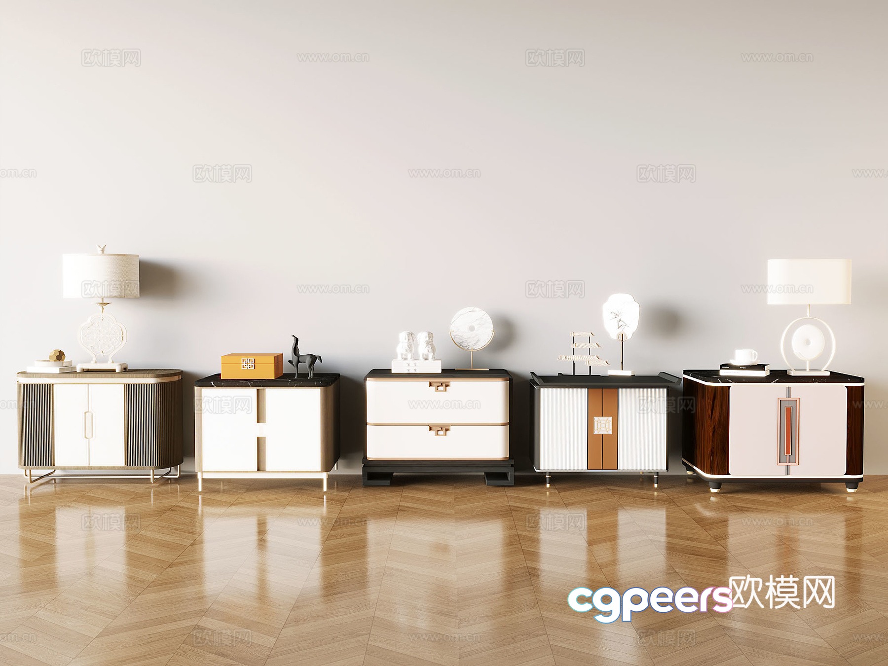 European style bedside table 3D model European style bedside table 3D model