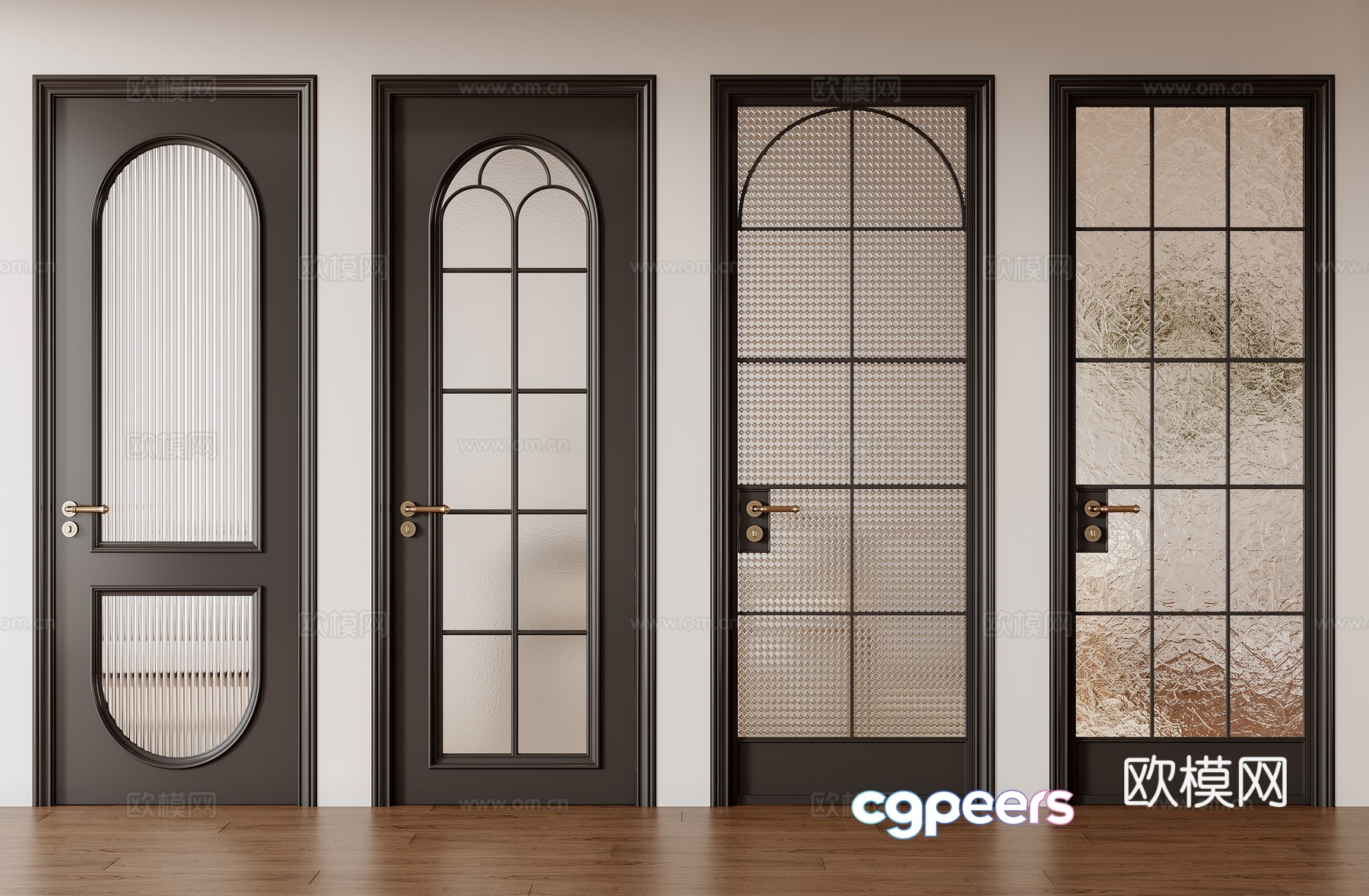 French glass door 3d model French glass door 3d model