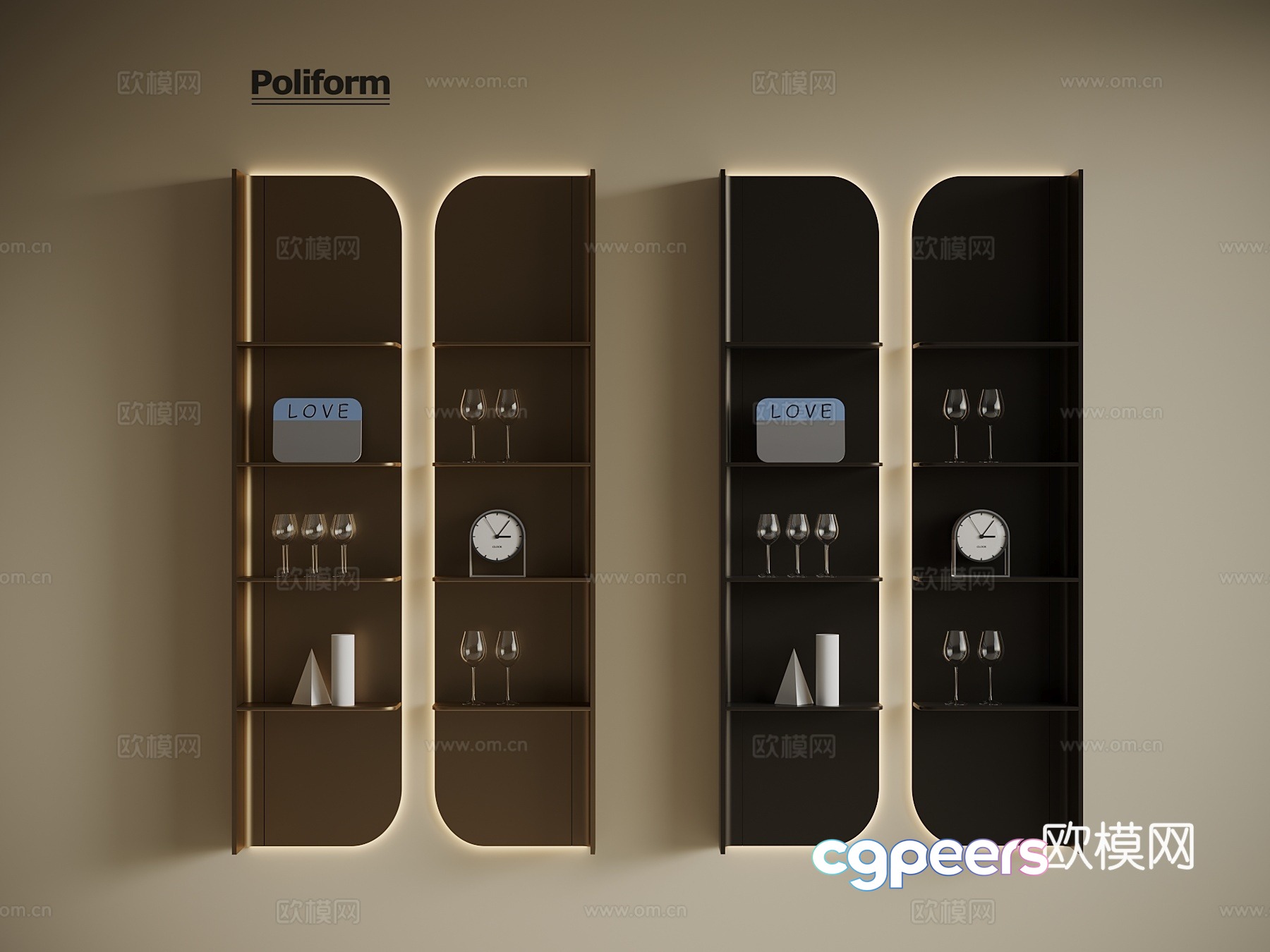 Modern shelf partition bookcase 3d model Modern shelf partition bookcase 3d model