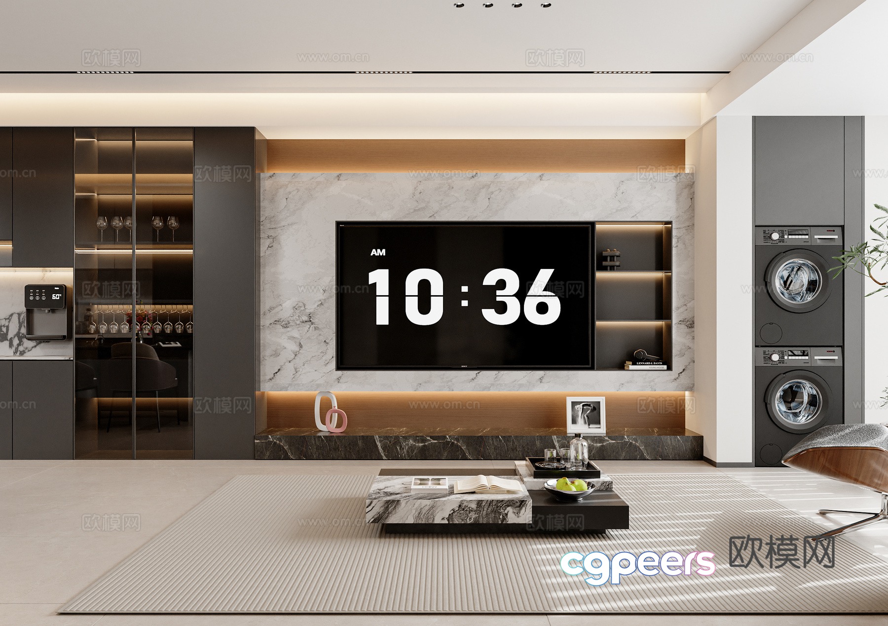 Italian light luxury living restaurant 3D model Italian light luxury living restaurant 3D model