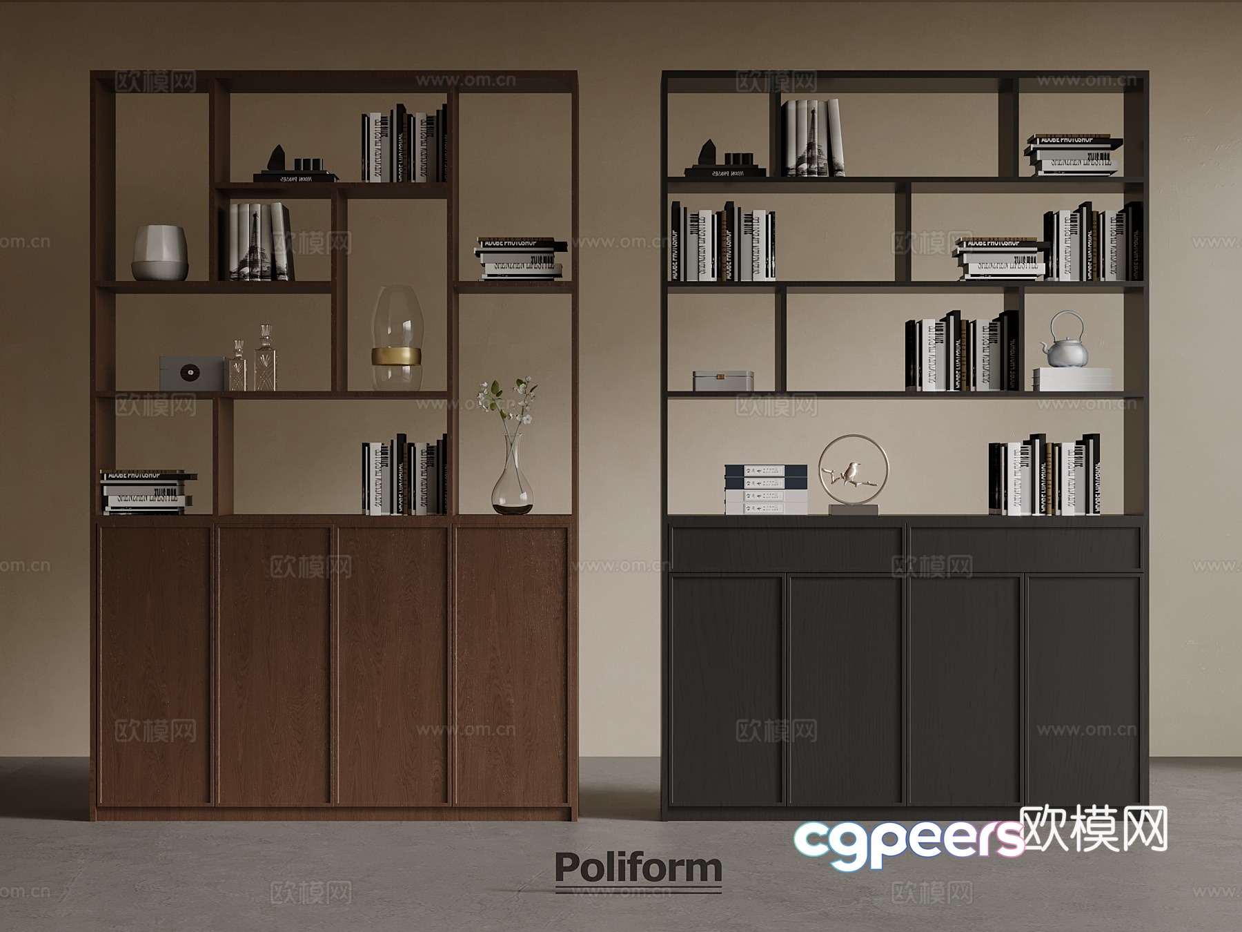 Middle style partition cabinet bookcase 3d model 3d model Middle style partition cabinet bookcase 3d model 3d model