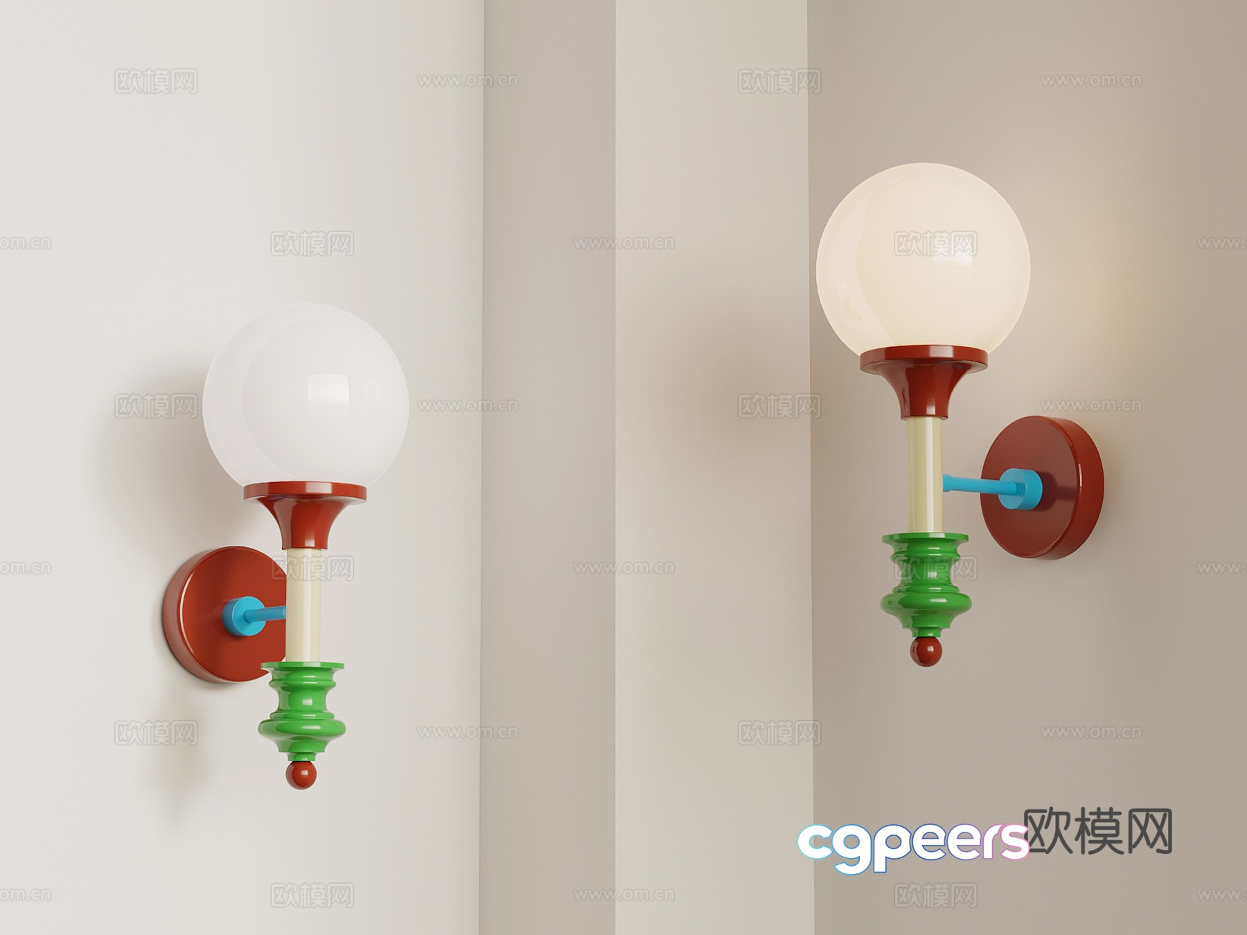 Modern dopamine wall lamp children wall lamp spherical wall lamp 3d model Modern dopamine wall lamp children wall lamp spherical wall lamp 3d model