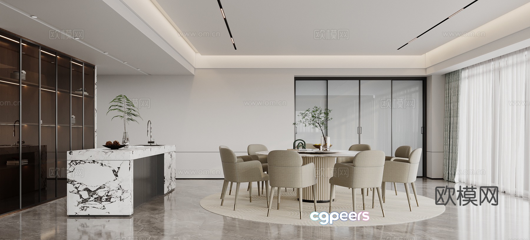Modern Italian restaurant 3d model Modern Italian restaurant 3d model