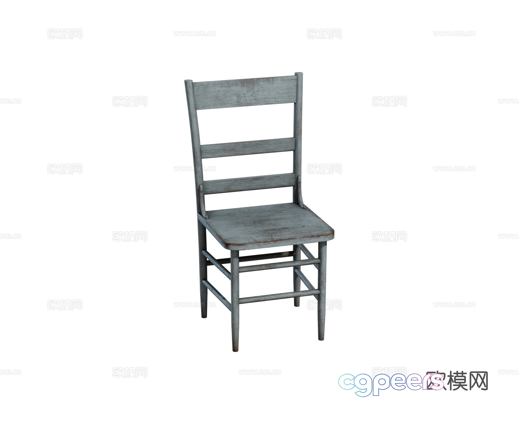 Modern retro dining chair solid wood chair painted wooden chair combination 3d model Modern retro dining chair solid wood chair painted wooden chair combination 3d model