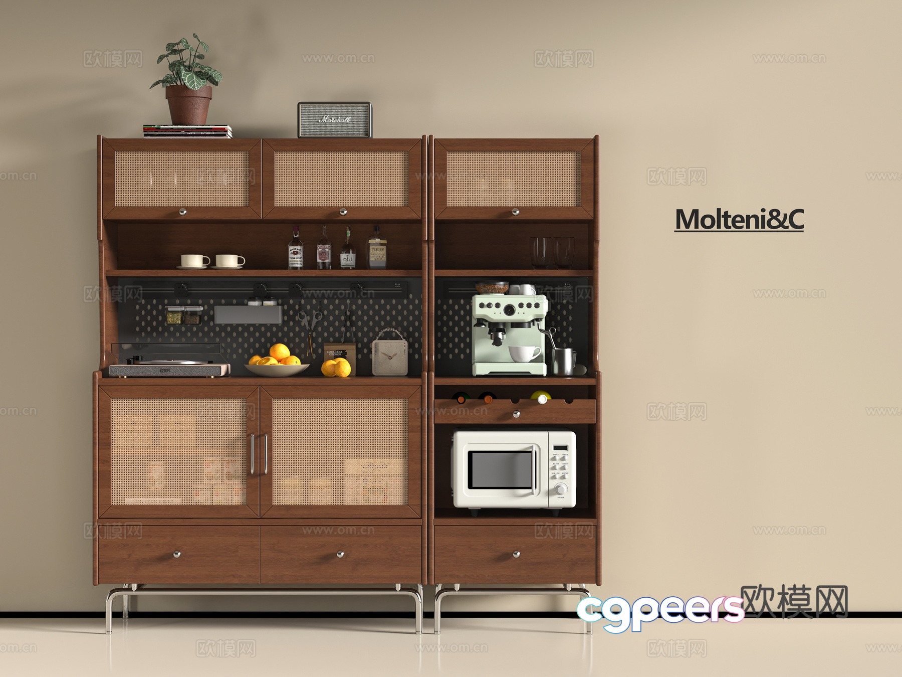 Middle-aged sideboard 3D model Middle-aged sideboard 3D model
