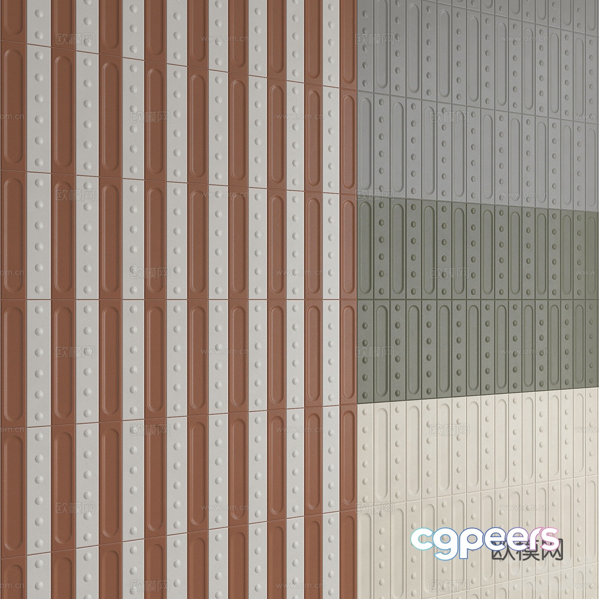 Ceramic tiles Flower tiles Strip tiles 3D model Ceramic tiles Flower tiles Strip tiles 3D model
