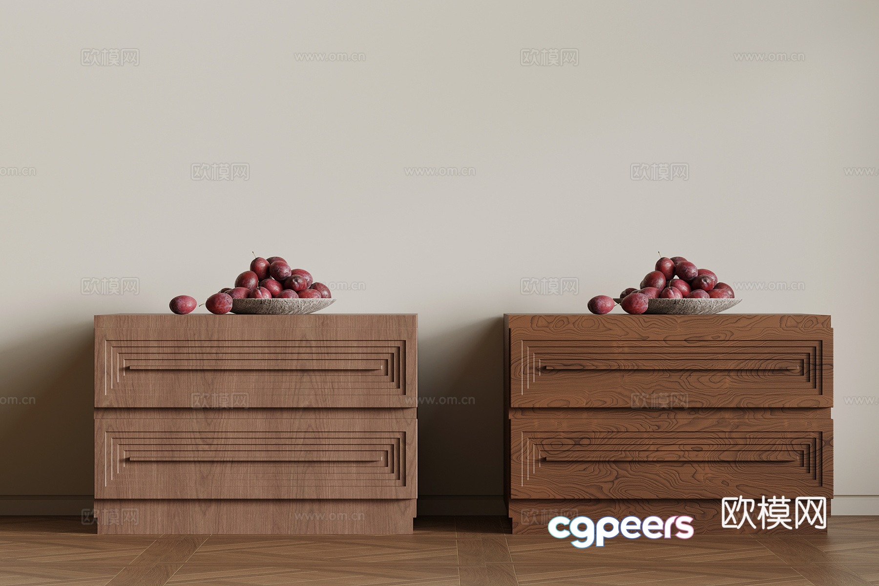 Modern medieval style bedside table 3D model