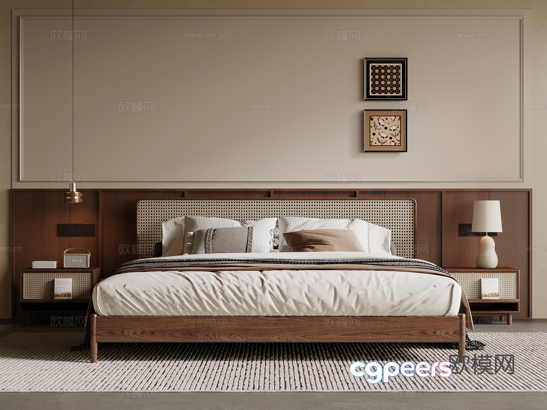 Middle-aged double bed 3D model Middle-aged double bed 3D model