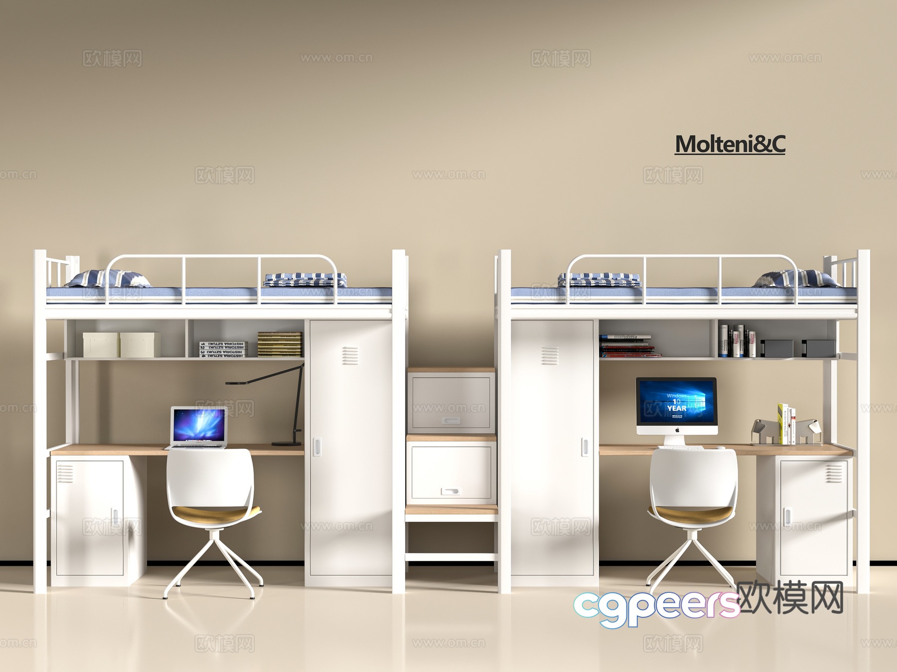 Modern dormitory bed 3d model Modern dormitory bed 3d model