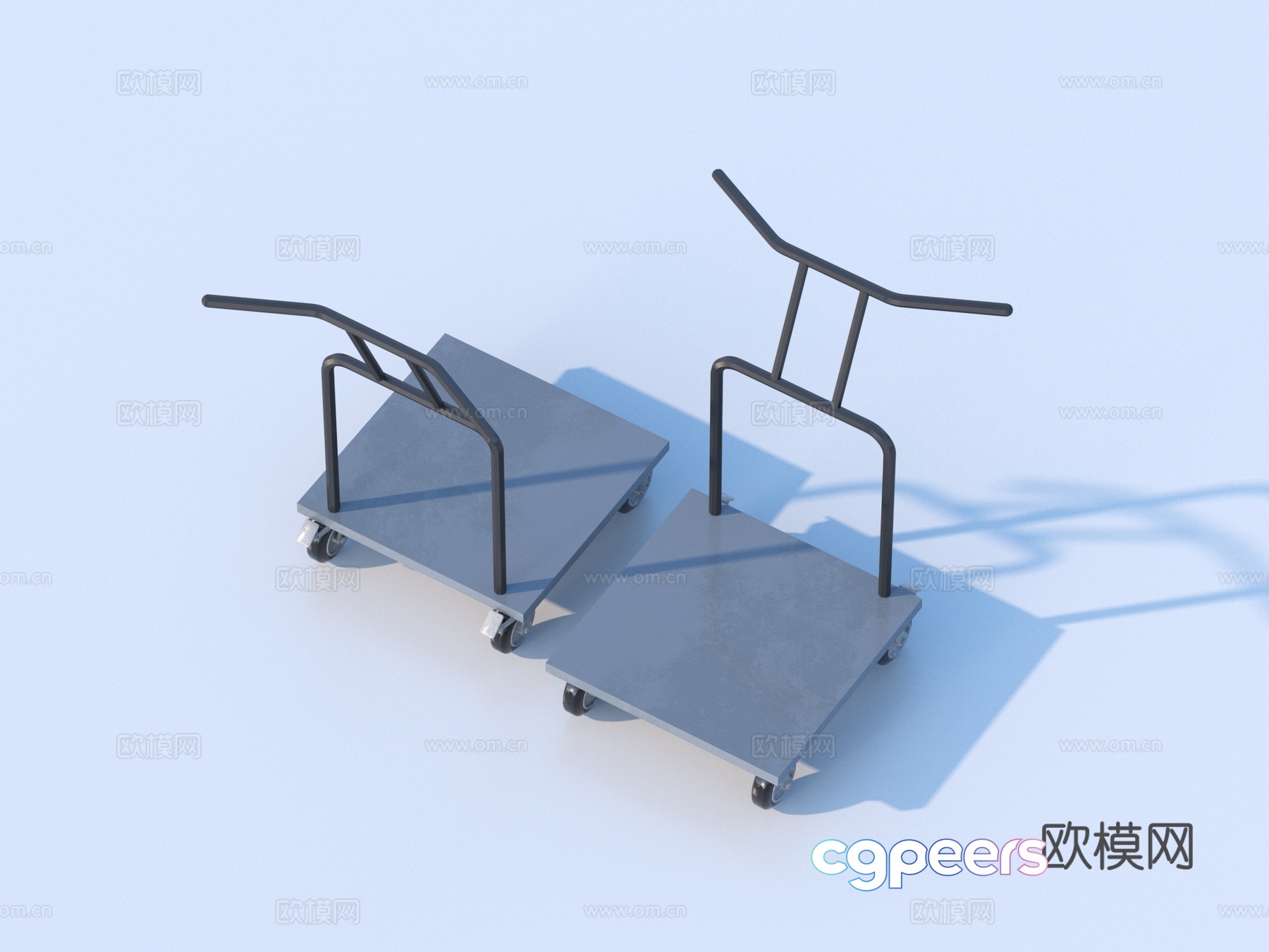 Hand trolley handmade cart 3d model Hand trolley handmade cart 3d model