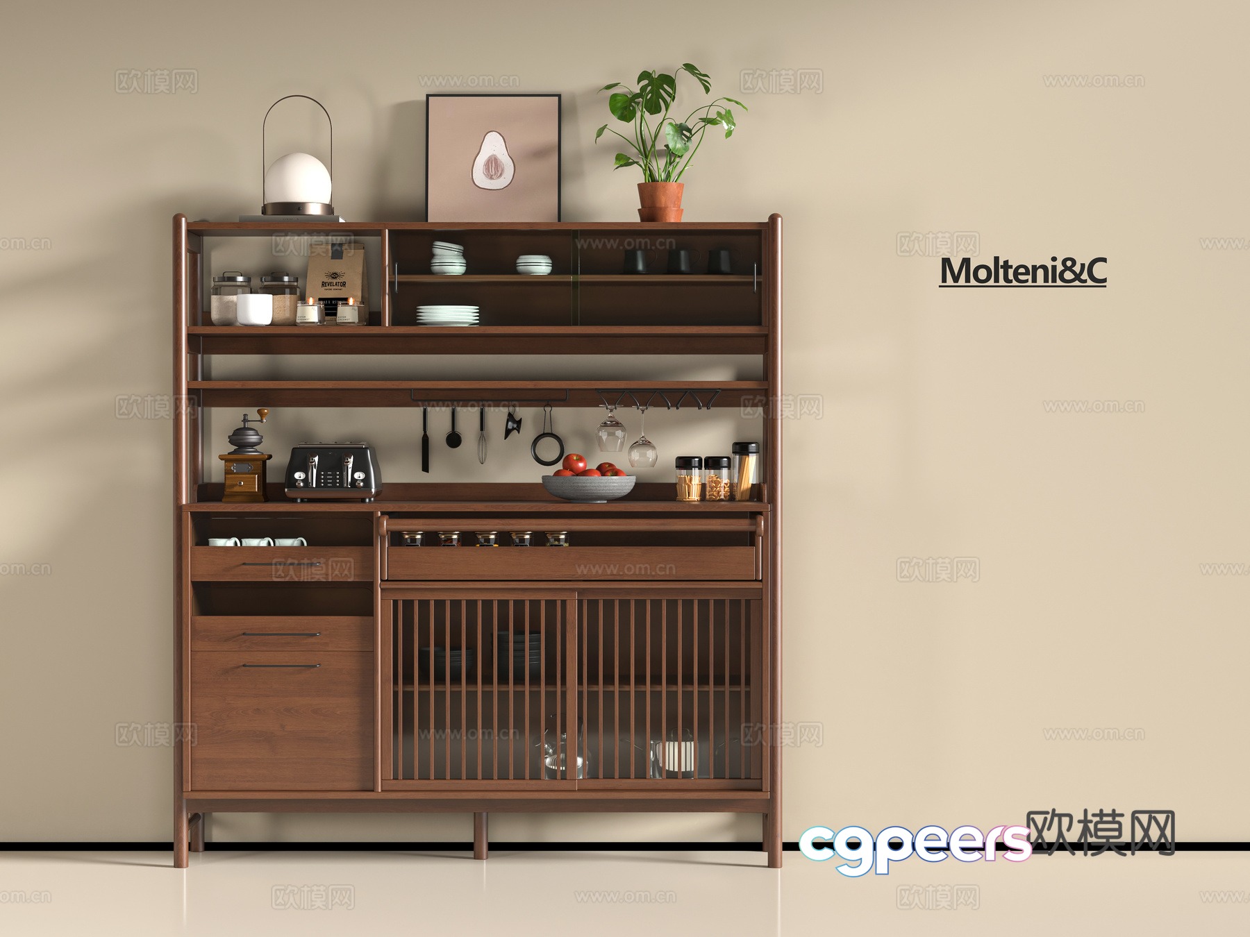 New Chinese sideboard 3D model New Chinese sideboard 3D model