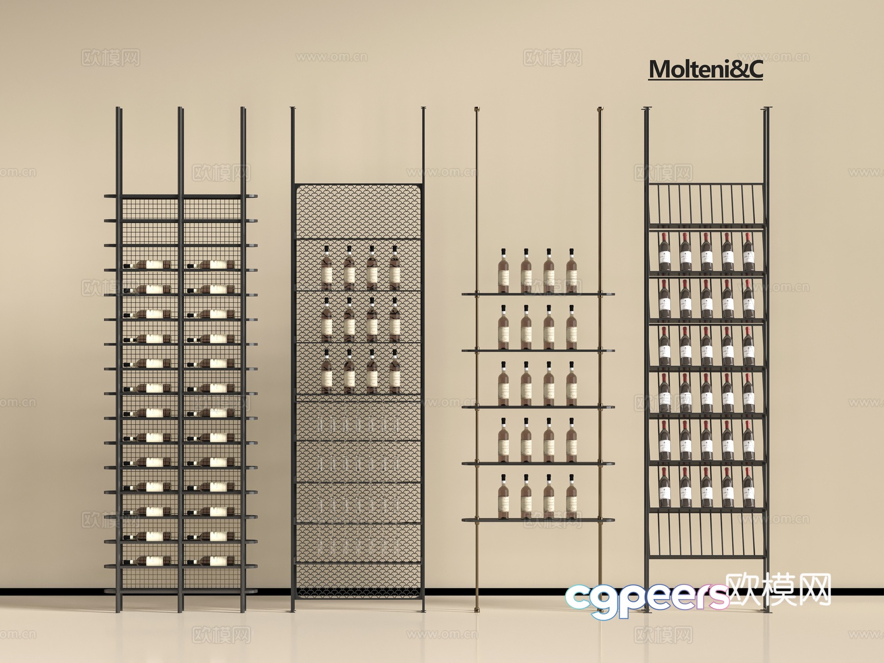 Modern wine rack partition 3d model Modern wine rack partition 3d model