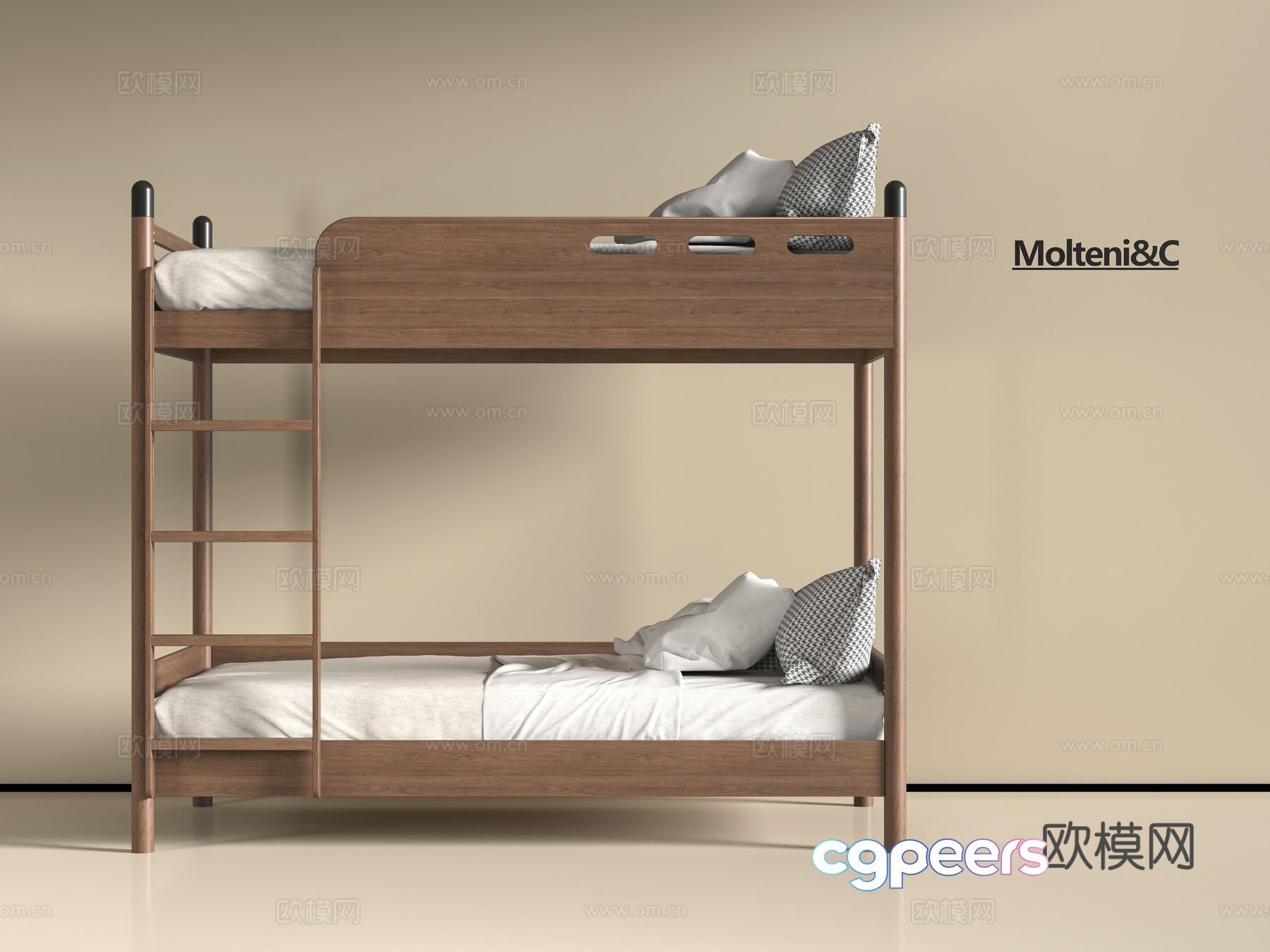 Modern solid wood 3D model