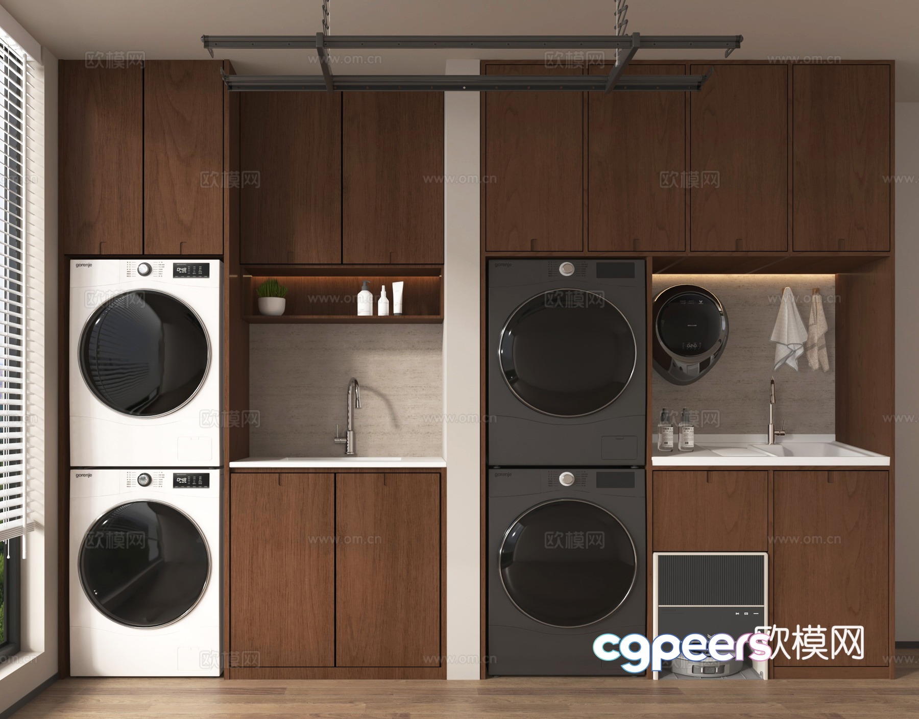 Washing cabinet wall-mounted washing machine drying machine 3D model Washing cabinet wall-mounted washing machine drying machine 3D model