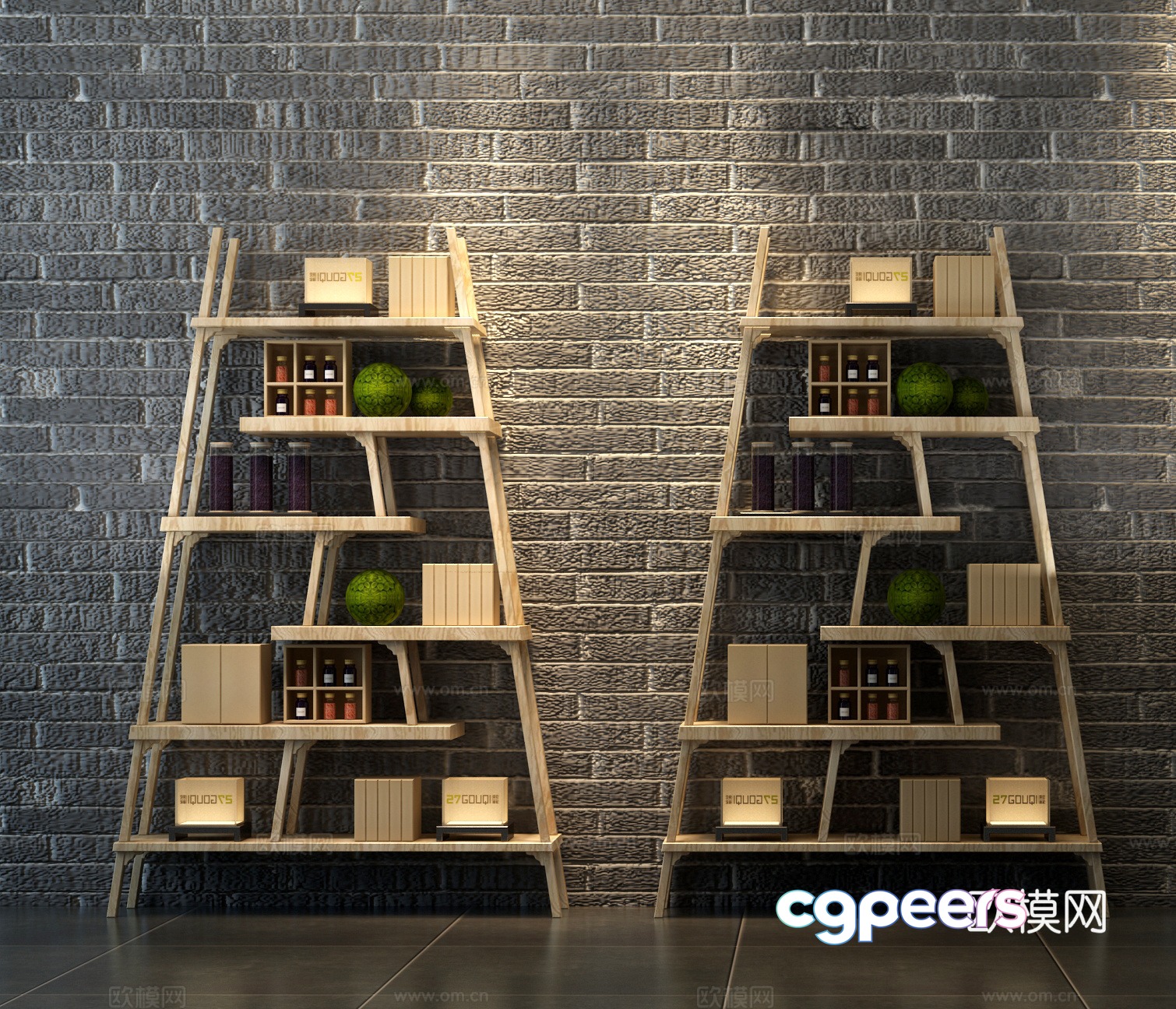Traditional Chinese decorative cabinet rack 3D model Traditional Chinese decorative cabinet rack 3D model
