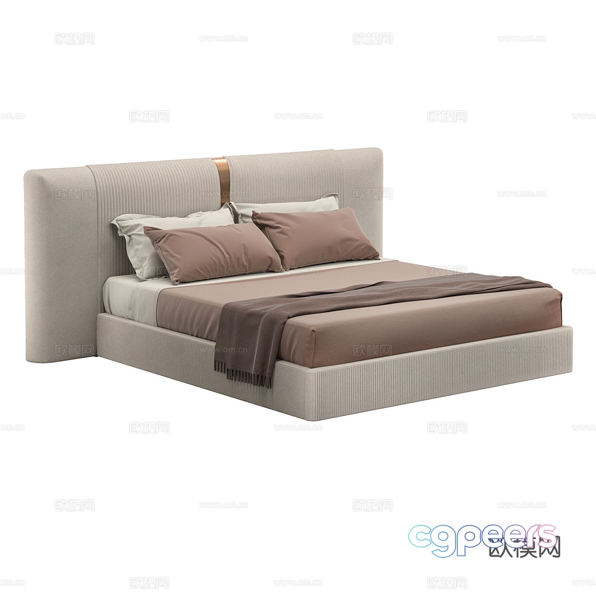 Modern simple double bed Double bed Simple bed Bedroom bed Pillow 3D model