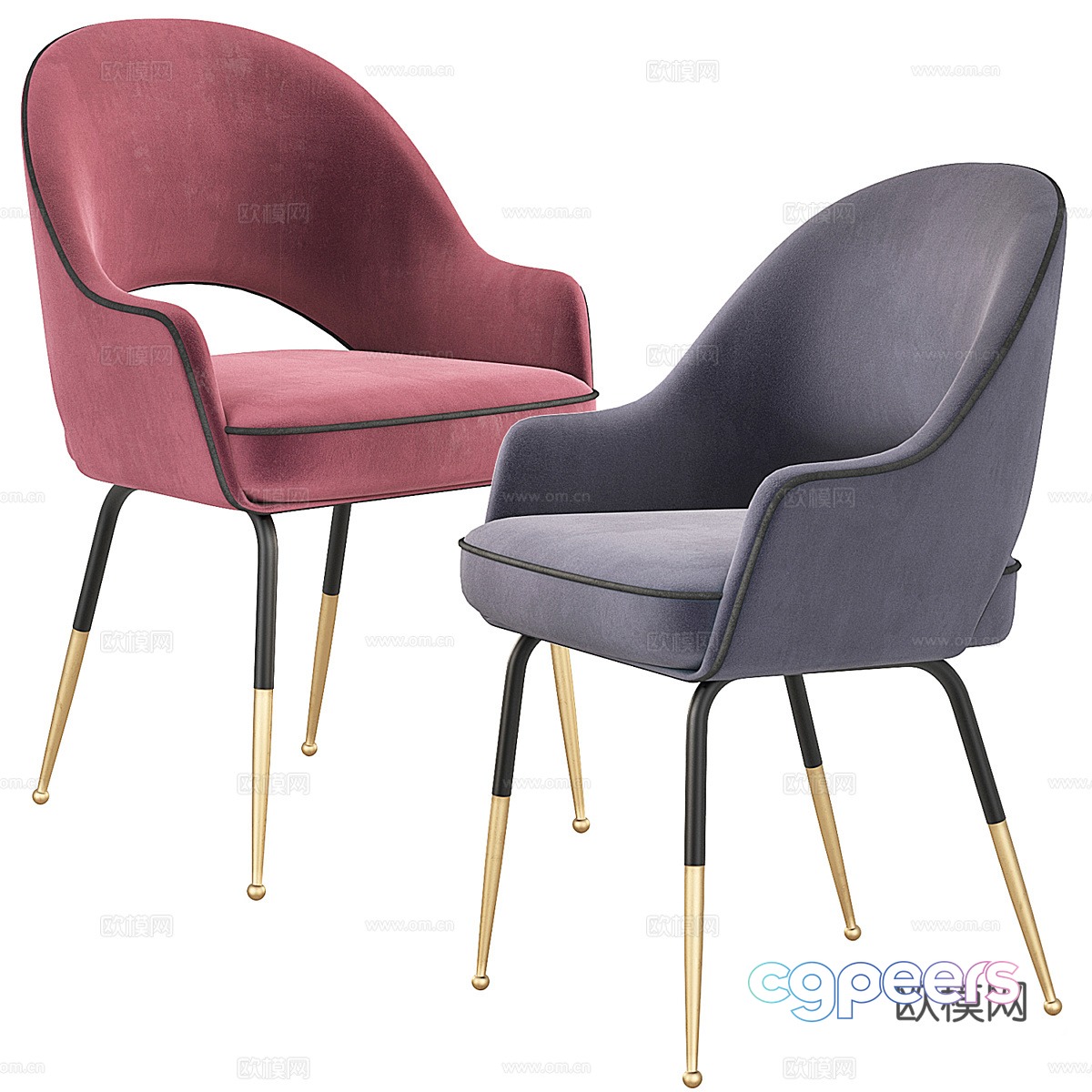 Modern dining chair combination 3D model