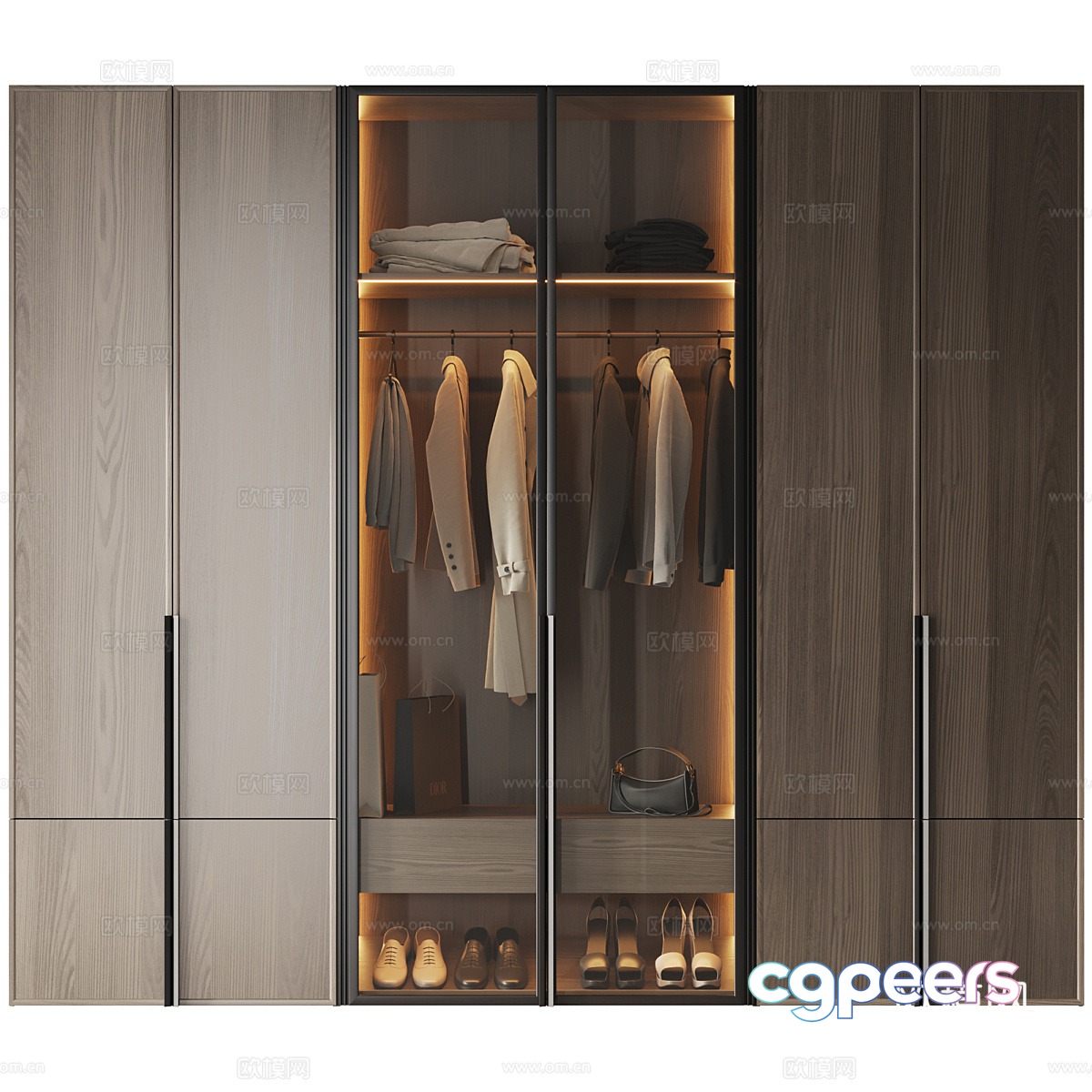 Modern Italian minimalist wardrobe 3d model