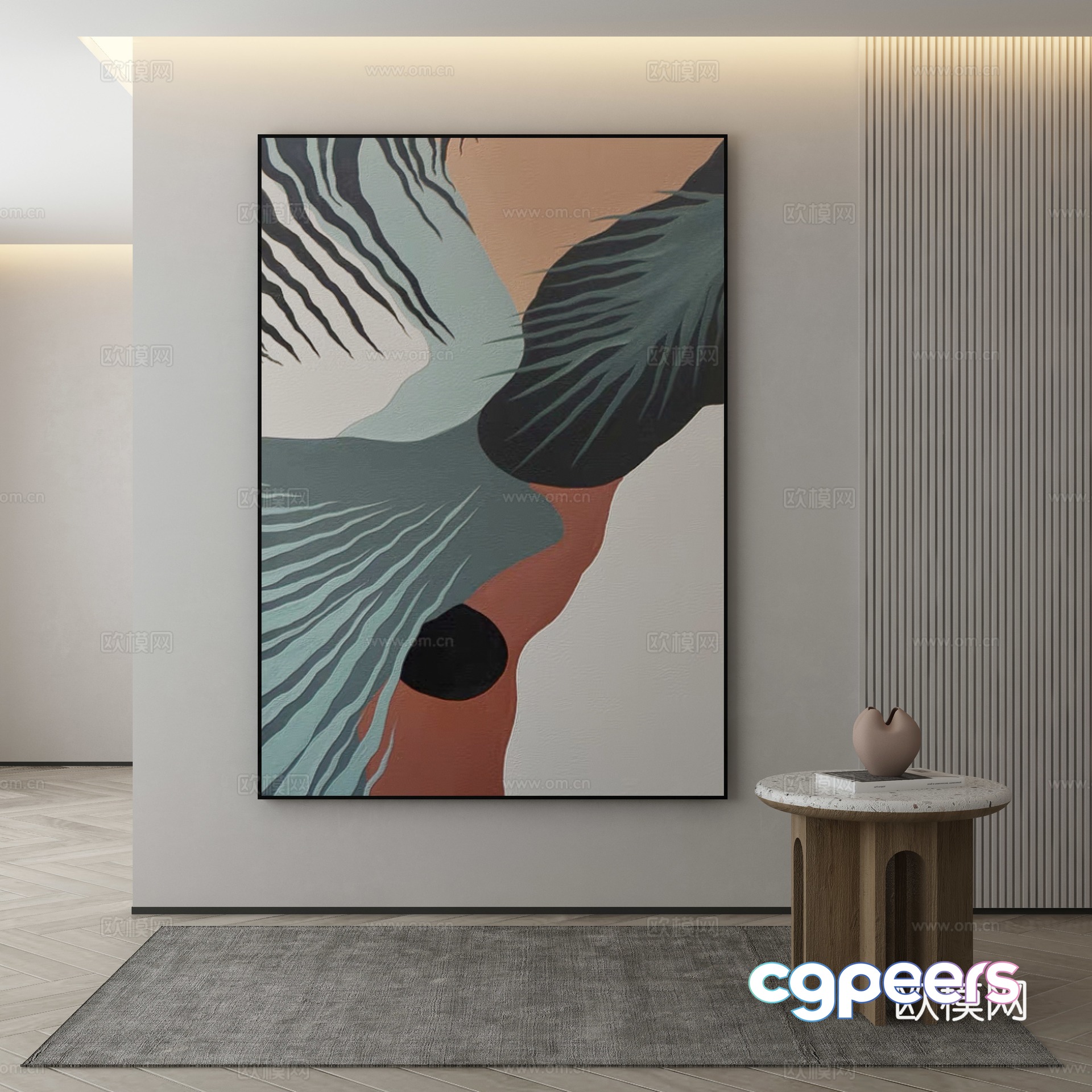 Modern Wasabi Hanging Painting Oil Painting 3D Model