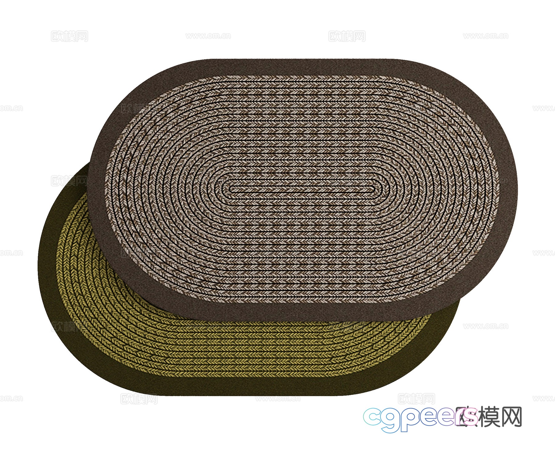 Medium vintage maillard color oval carpet 3d model Medium vintage maillard color oval carpet 3d model