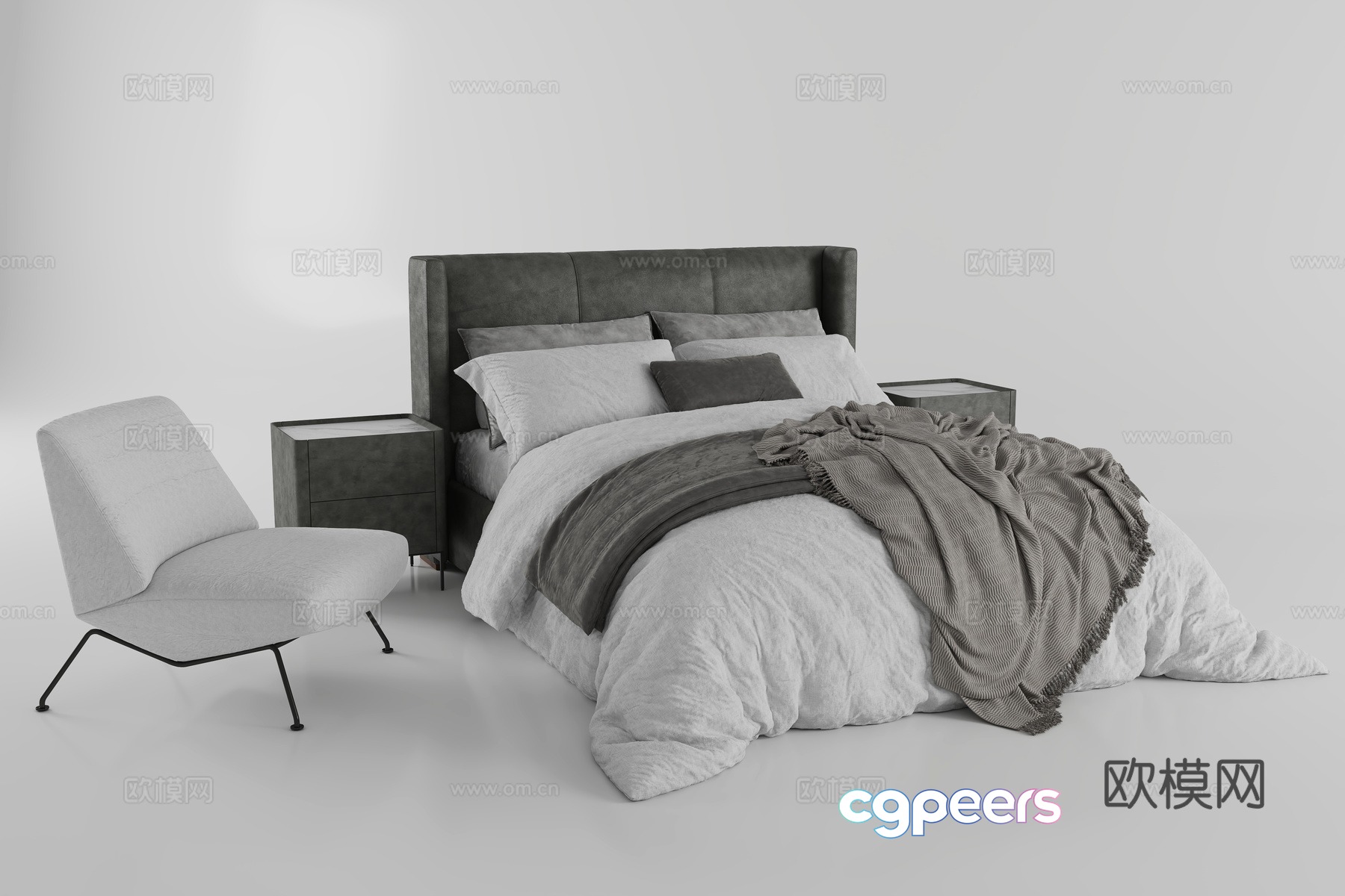 Double bed 3d model
