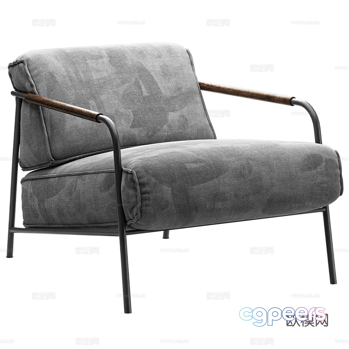 Modern Italian fabric armchair 3d model