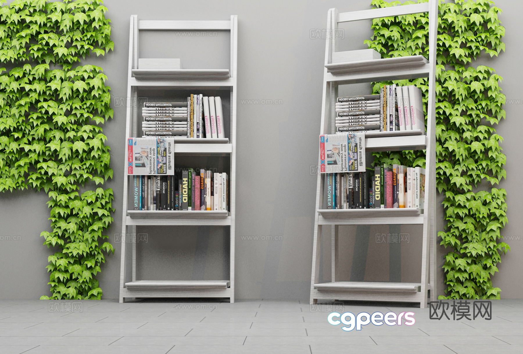 Balcony flower stand Bookshelf 3D model