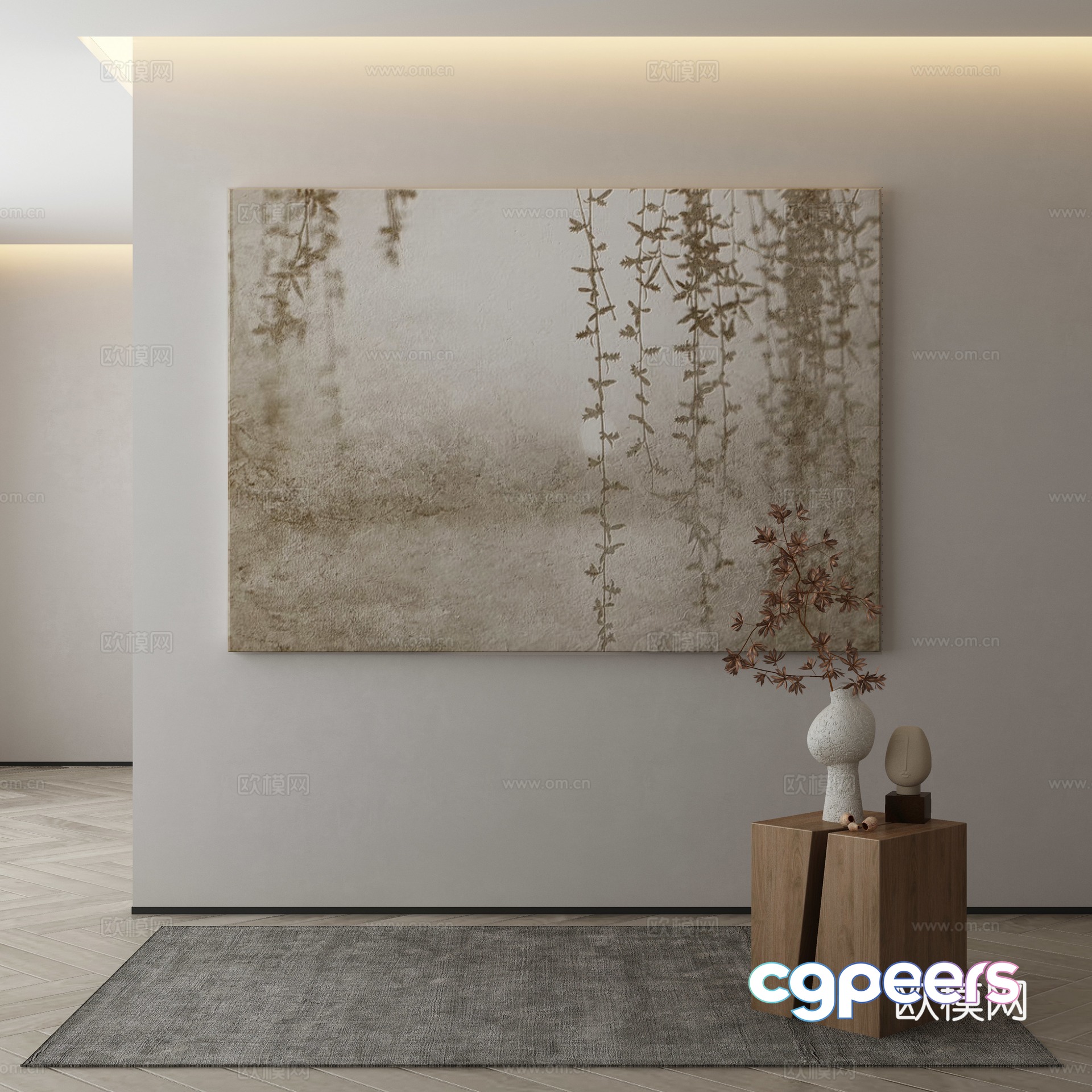 Modern Wasabi Hanging Painting Oil Painting 3D Model