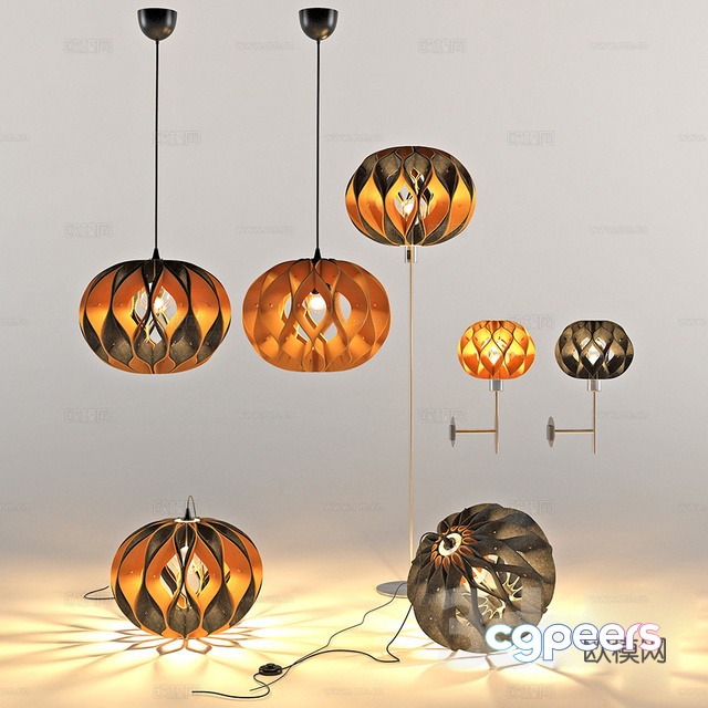 Postmodern pumpkin lantern combination 3D model