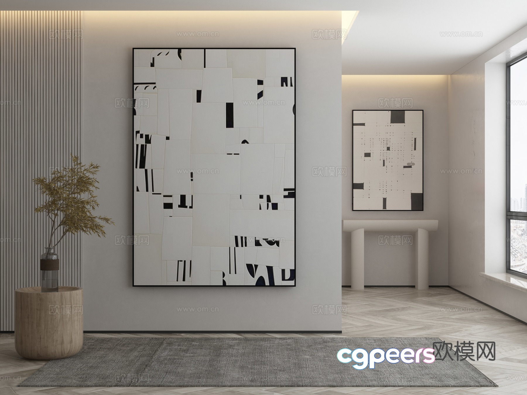 Modern Wasabi Hanging Painting Oil Painting 3D Model