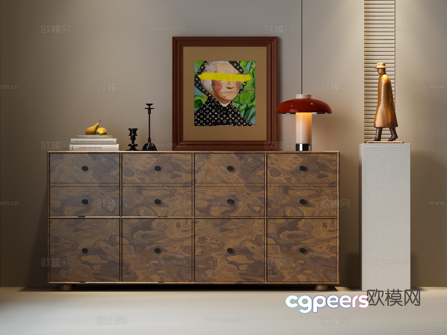 Modern French decorative cabinet Modern medieval porch cabinet French medieval decorative cabinet 3D model