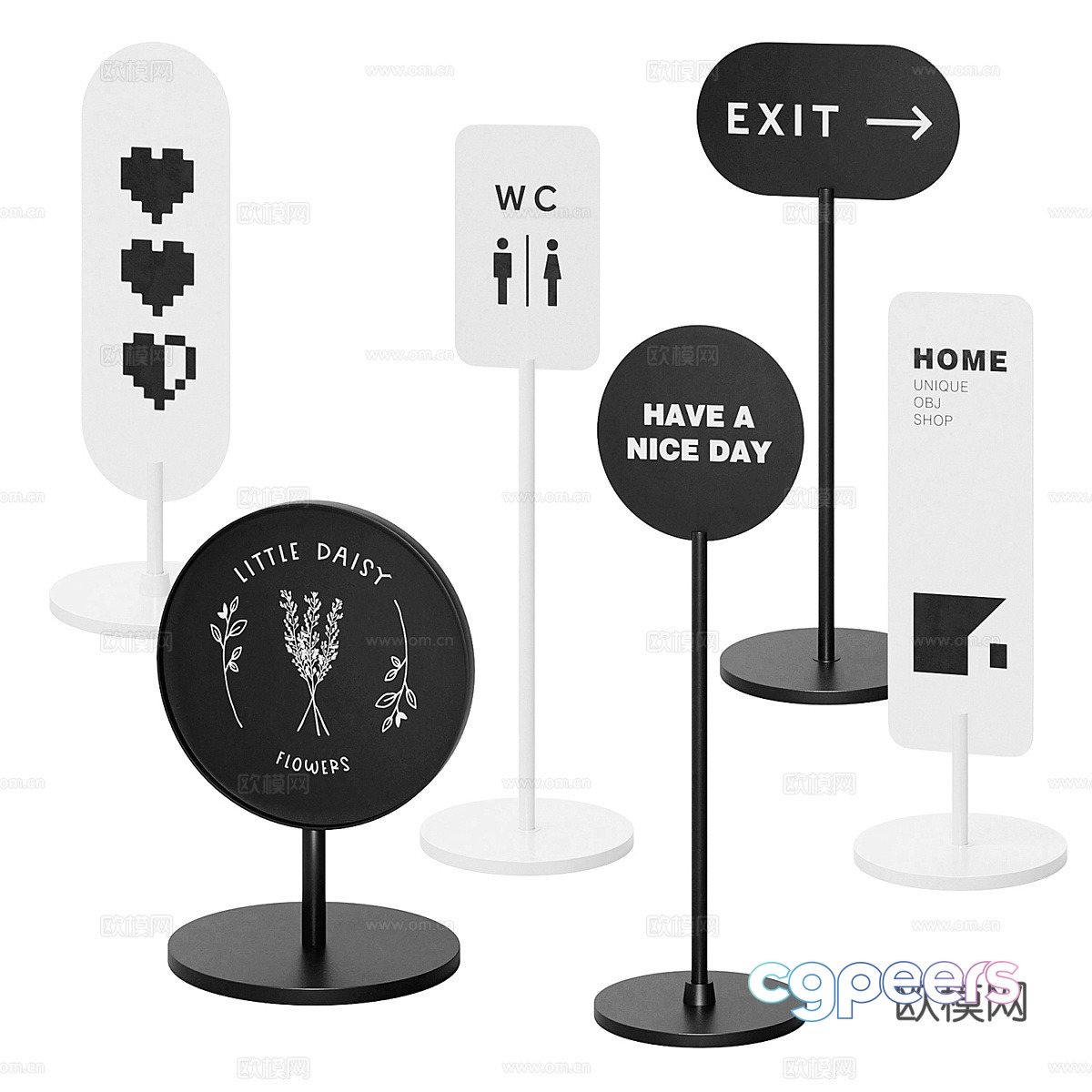 Modern vertical sign sign 3d model Modern vertical sign sign 3d model