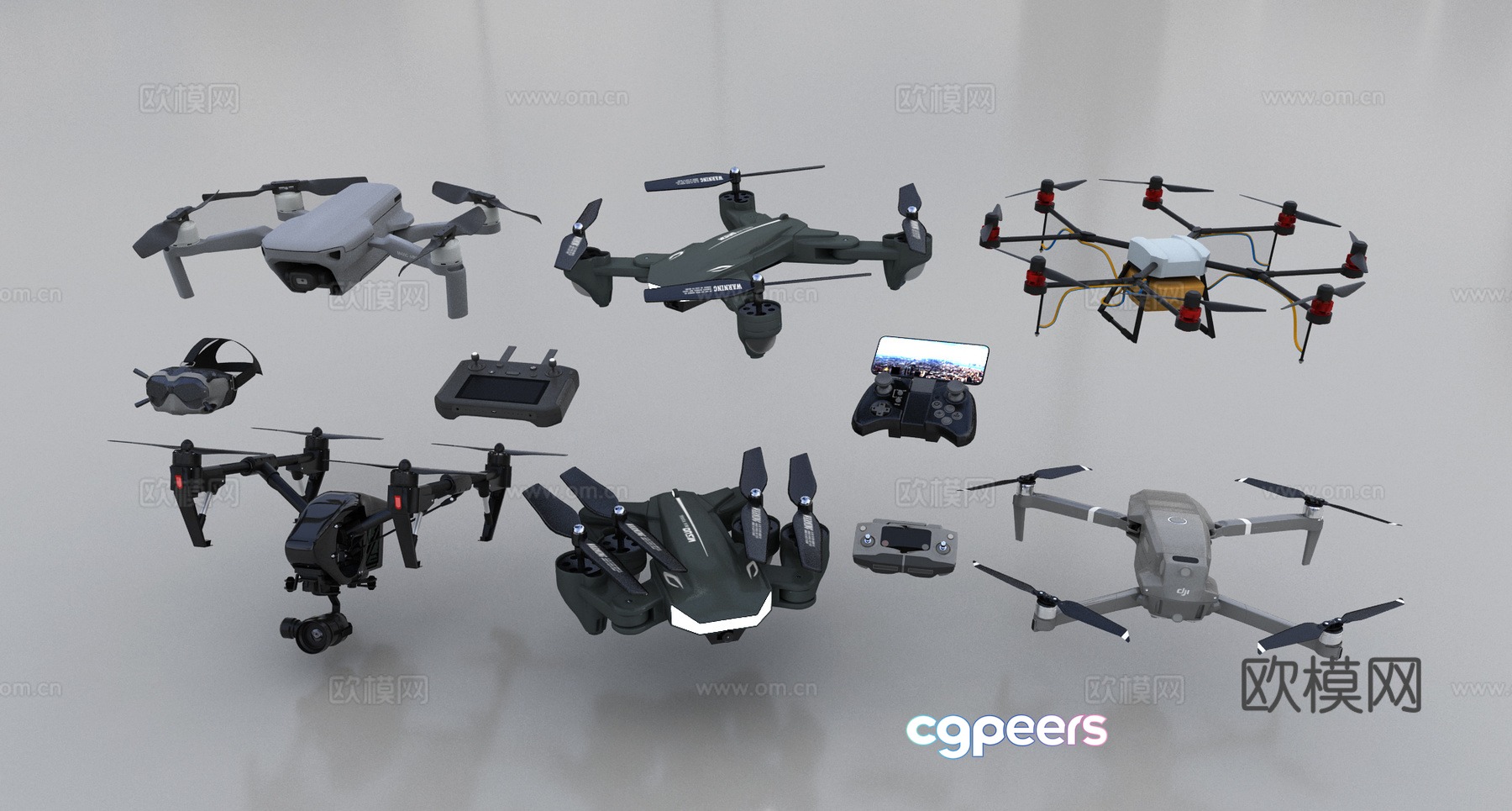 Modern aerial photography drone combination 3d model Modern aerial photography drone combination 3d model