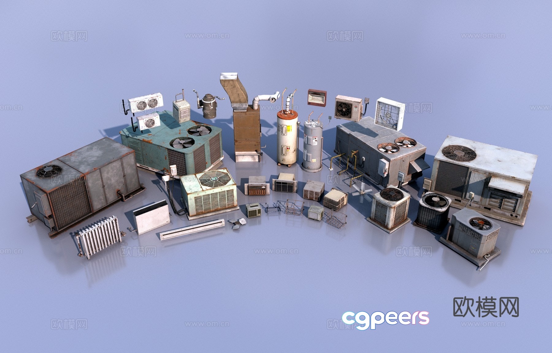 Retro industrial equipment 3d model Retro industrial equipment 3d model