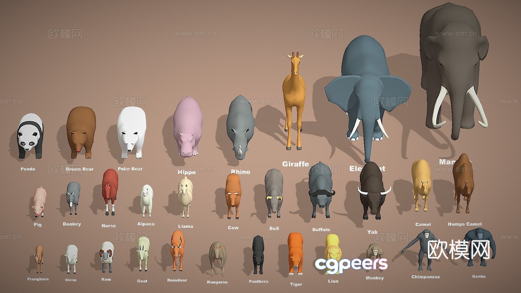 Animal pack - large beast 3d model Animal pack - large beast 3d model