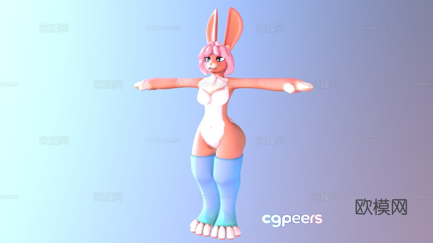 Rabbit-VRChat and VTuber avatar 3d model Rabbit-VRChat and VTuber avatar 3d model