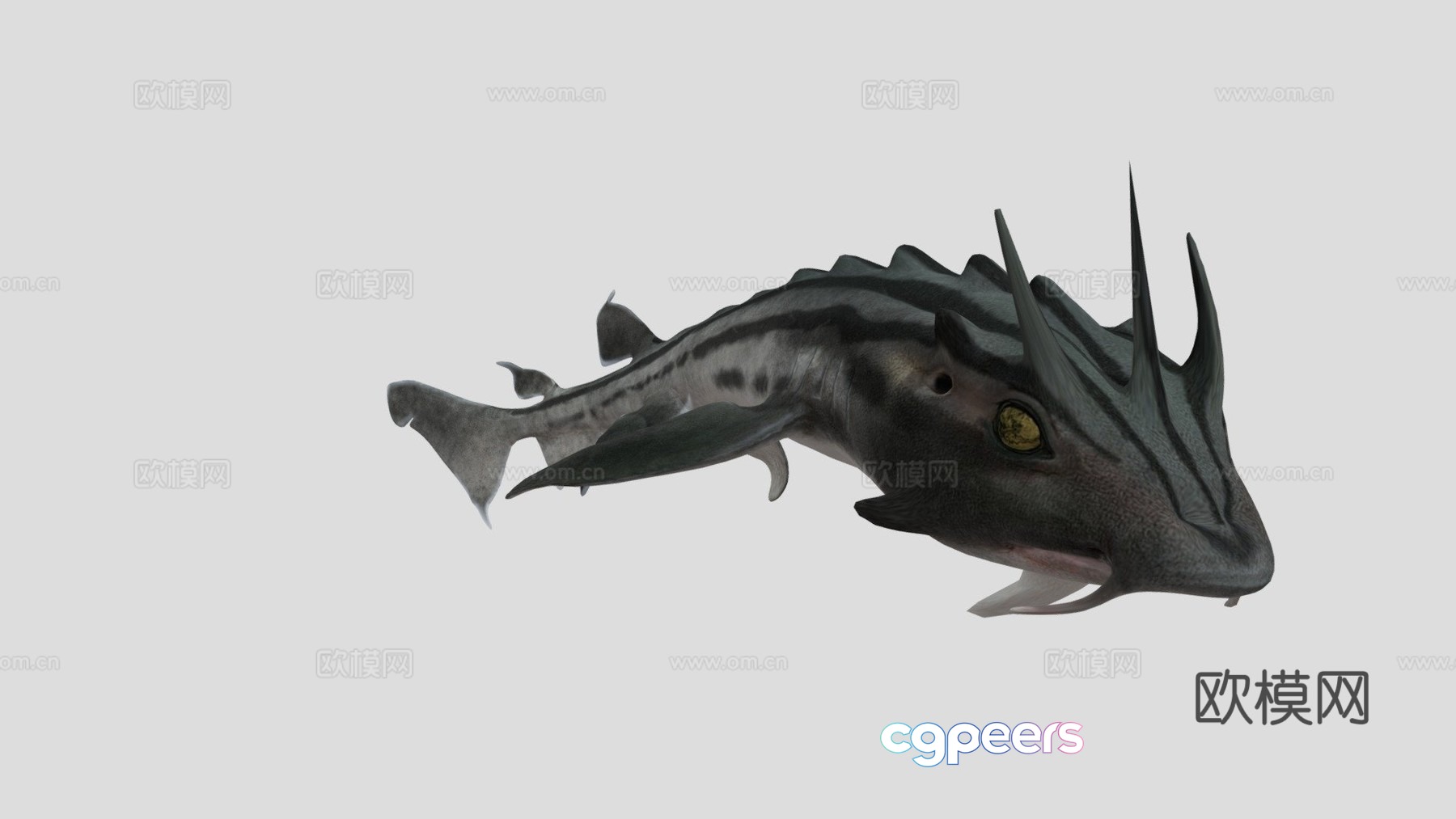 Demon Shark full textured 3d model Demon Shark full textured 3d model