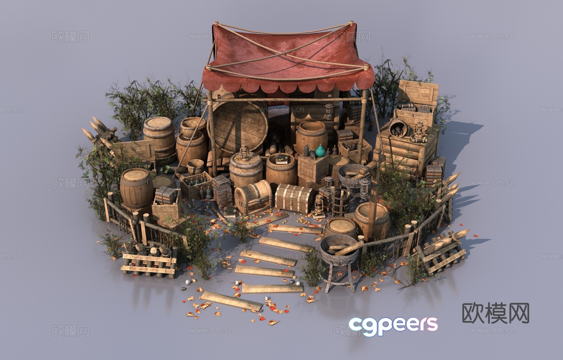 Medieval prop items 3d model