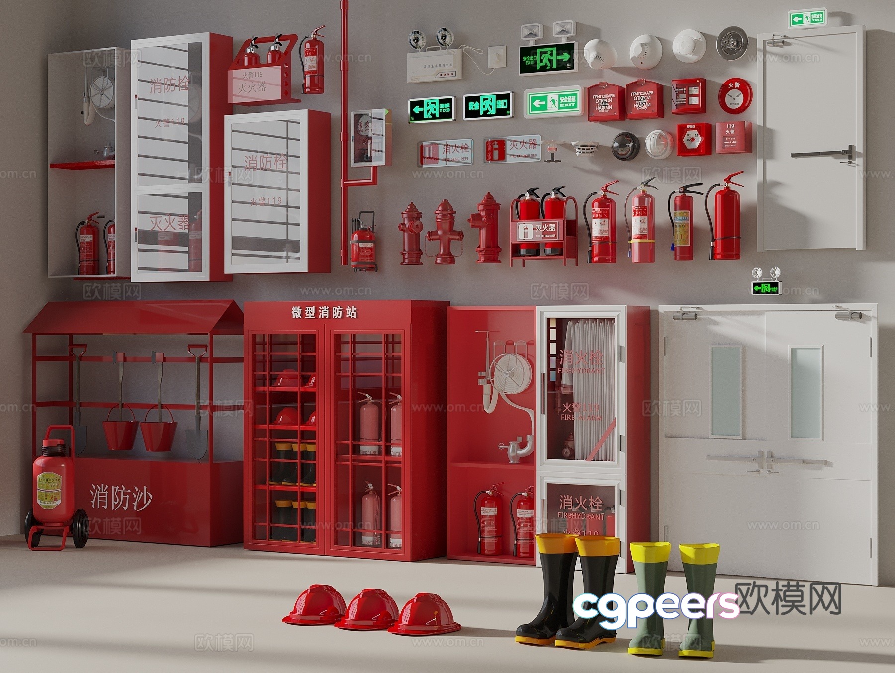 Modern fire hydrant, fire equipment, fire facilities, fire extinguisher, miniature fire station, fire hydrant 3d model Modern fire hydrant, fire equipment, fire facilities, fire extinguisher, miniature fire station, fire hydrant 3d model