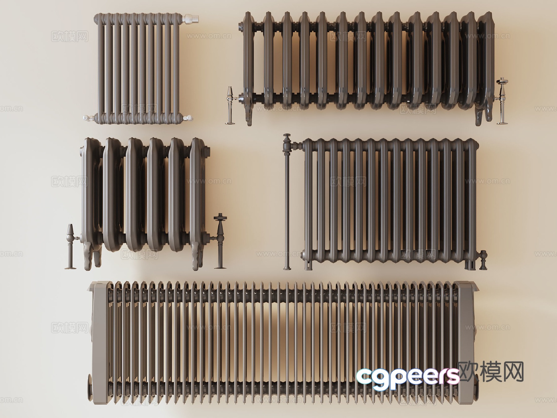 Old radiator cast iron radiator 3d model Old radiator cast iron radiator 3d model